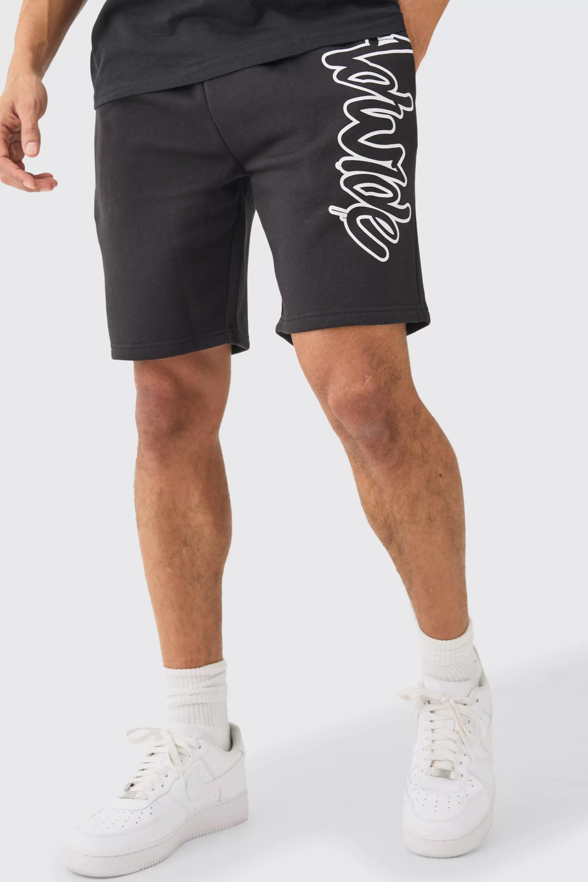 boohooMAN Loose Fit Worldwide Print Short | UK