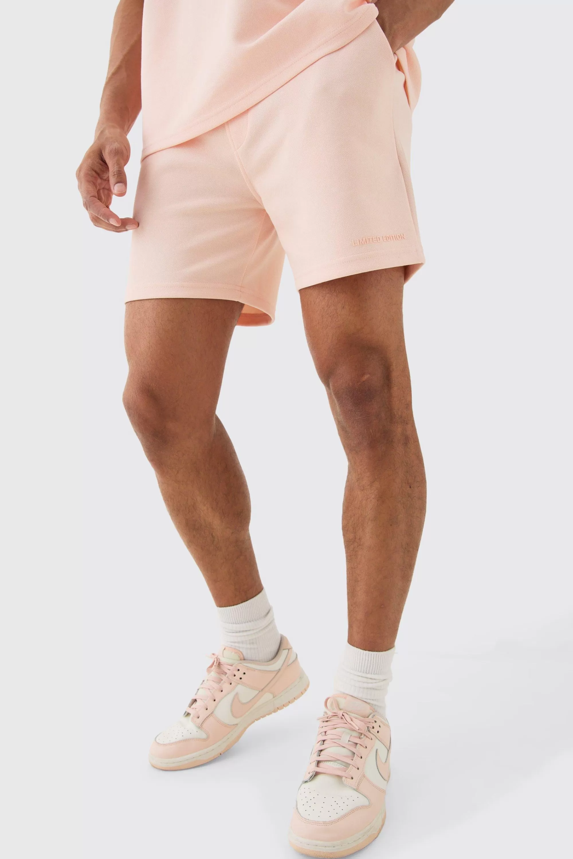 boohooMAN Loose High Build Pique Limited Short | UK