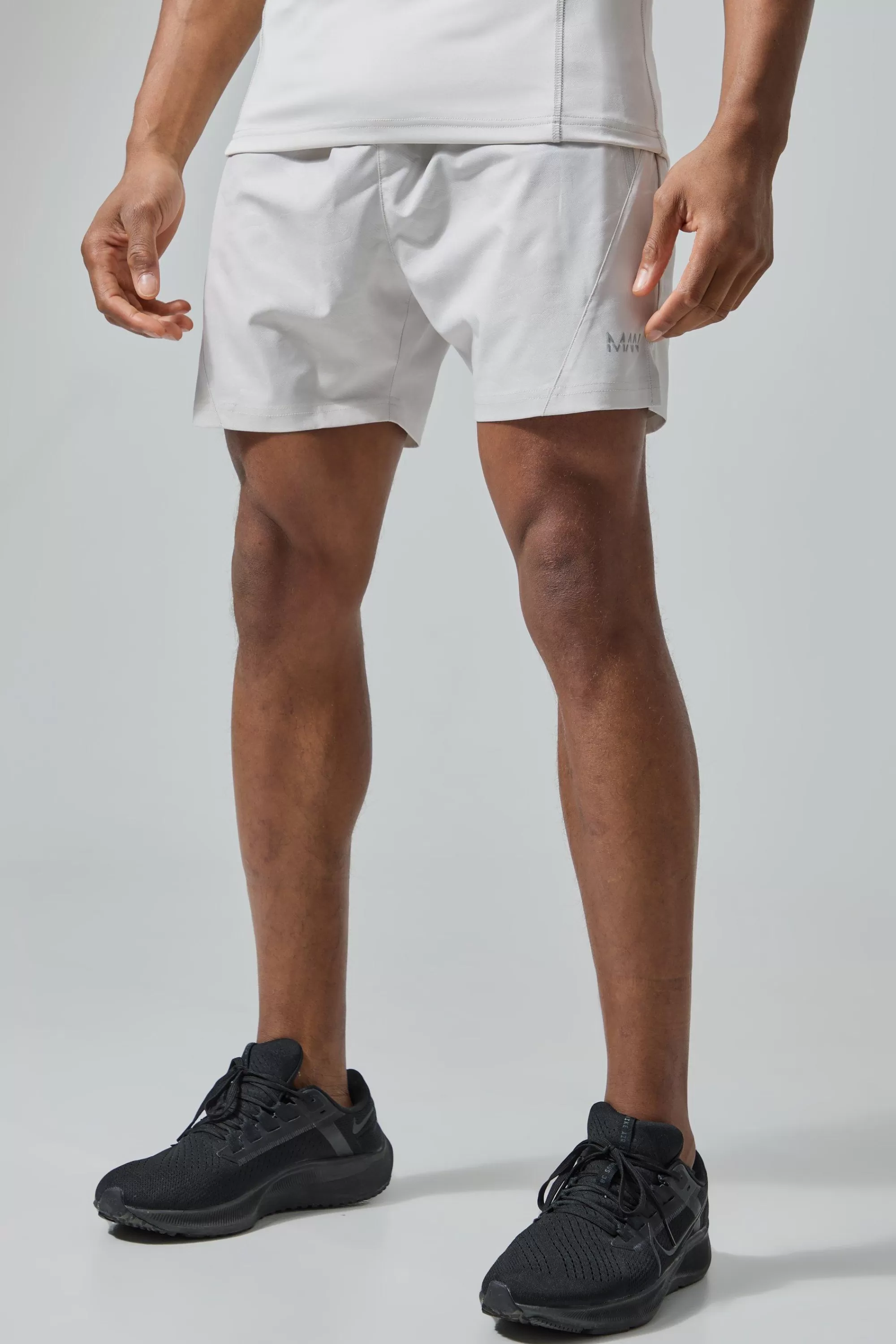 boohooMAN Man Active Camo 5inch Short | UK