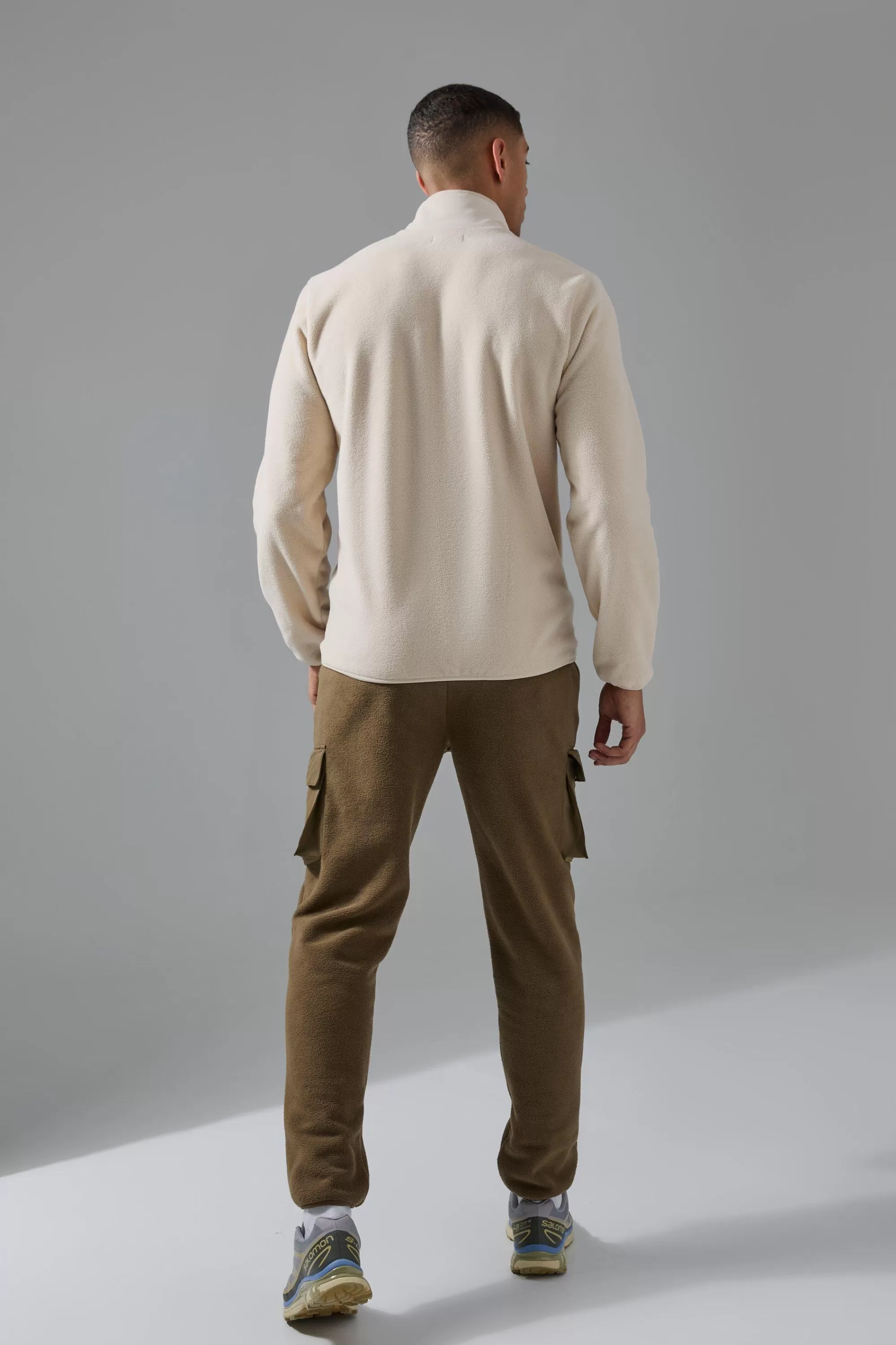 boohooMAN Man Active Fleece Zip Thru Track Top | UK
