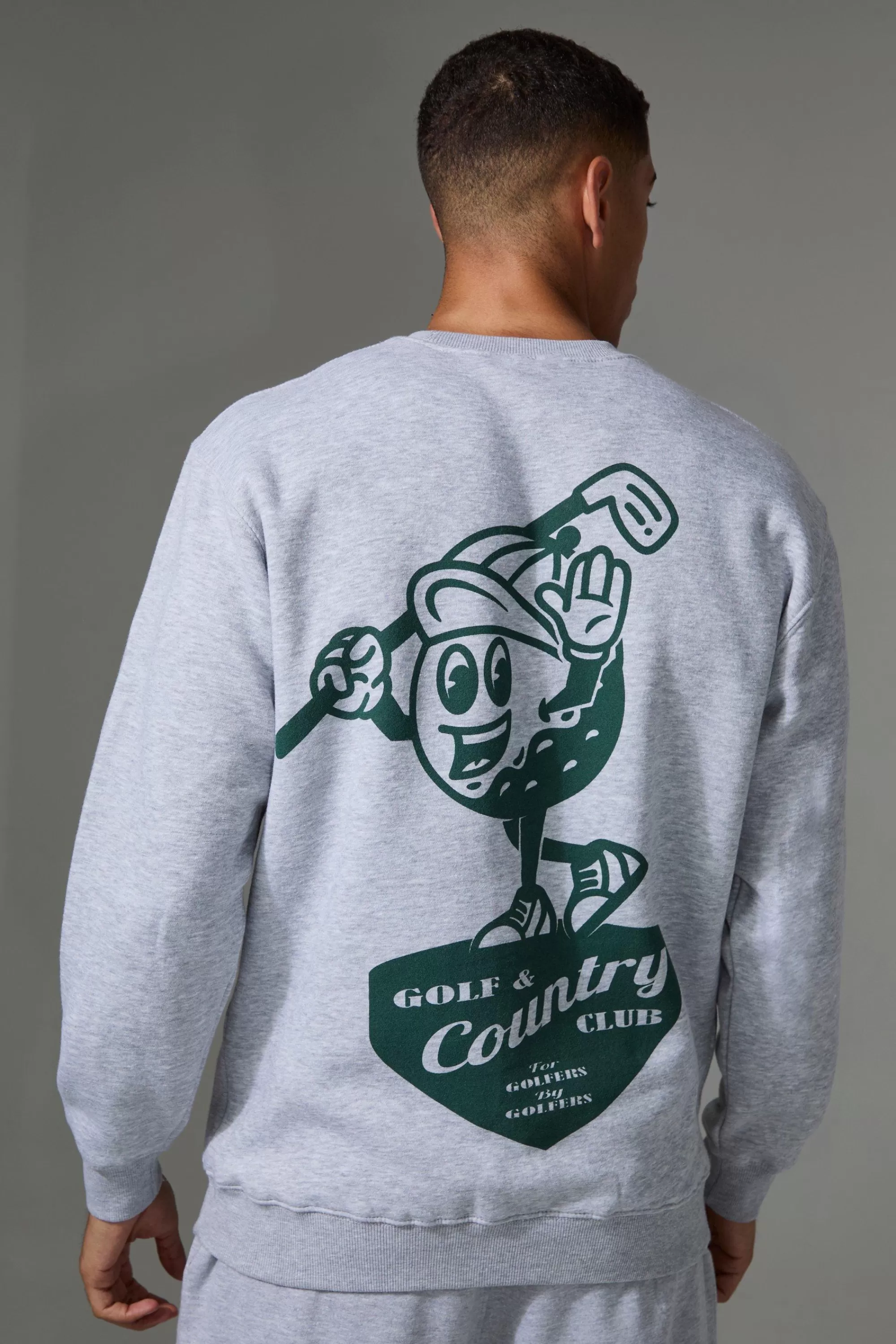 boohooMAN Man Active Golf Country Club Oversized Sweatshirt | UK