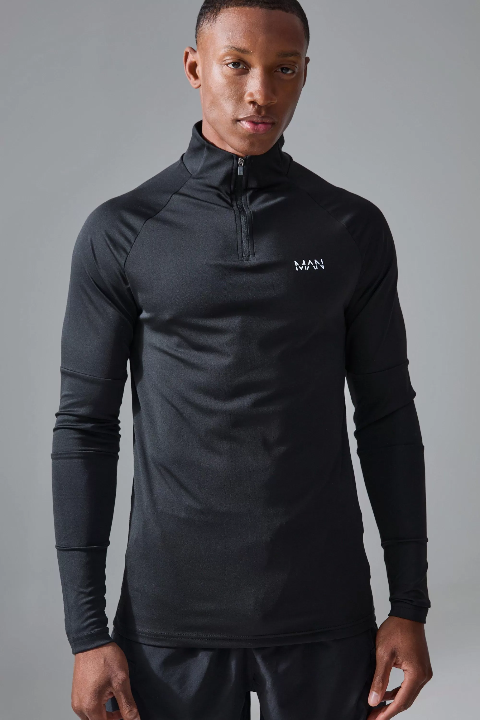 boohooMAN Man Active Golf Raglan Muscle Fit 1/4 Zip | UK