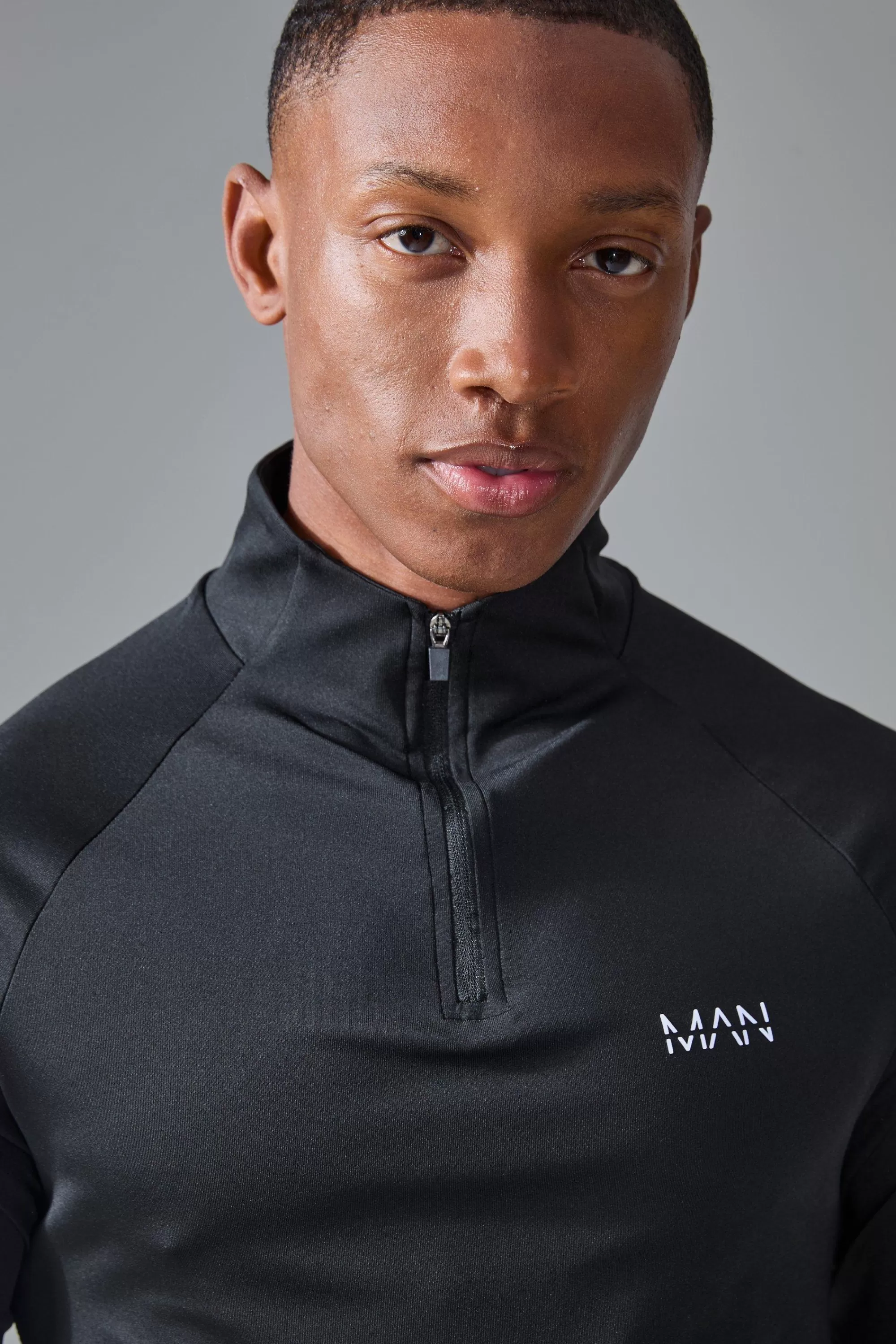 boohooMAN Man Active Golf Raglan Muscle Fit 1/4 Zip | UK