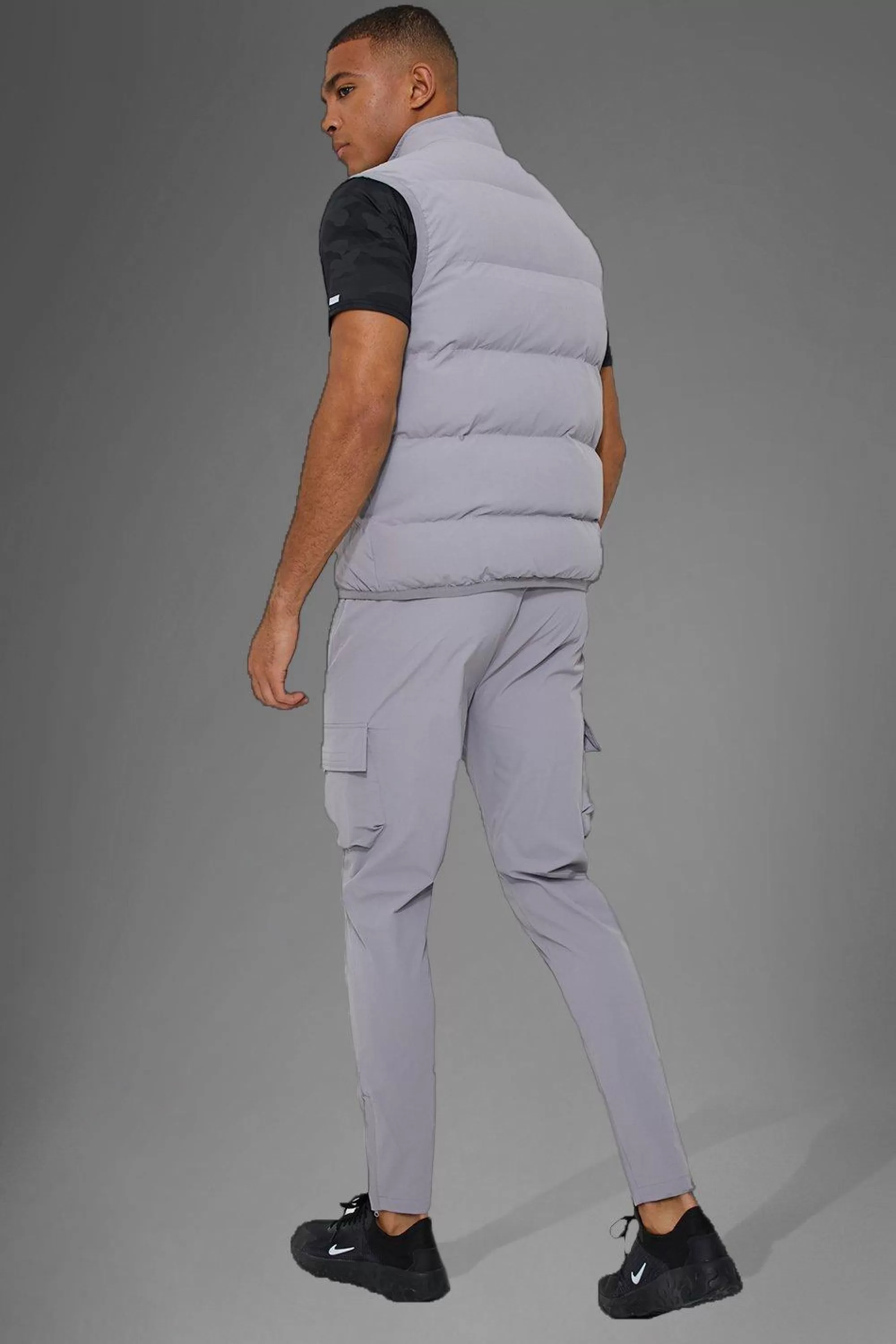 boohooMAN Man Active Gym Technical Tapered Cargo Jogger | UK