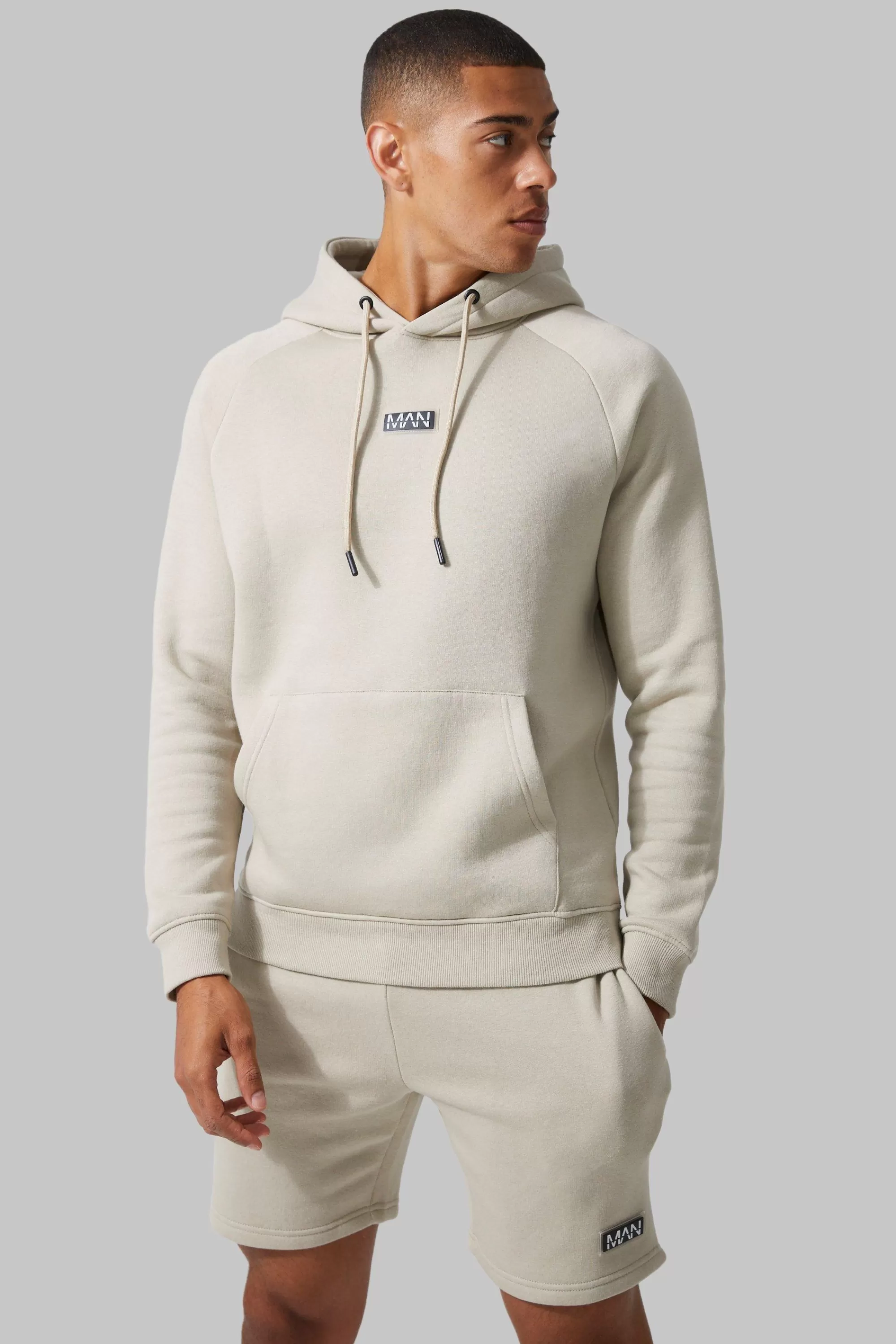 boohooMAN Man Active Gym Training Hoodie & Short Set | UK