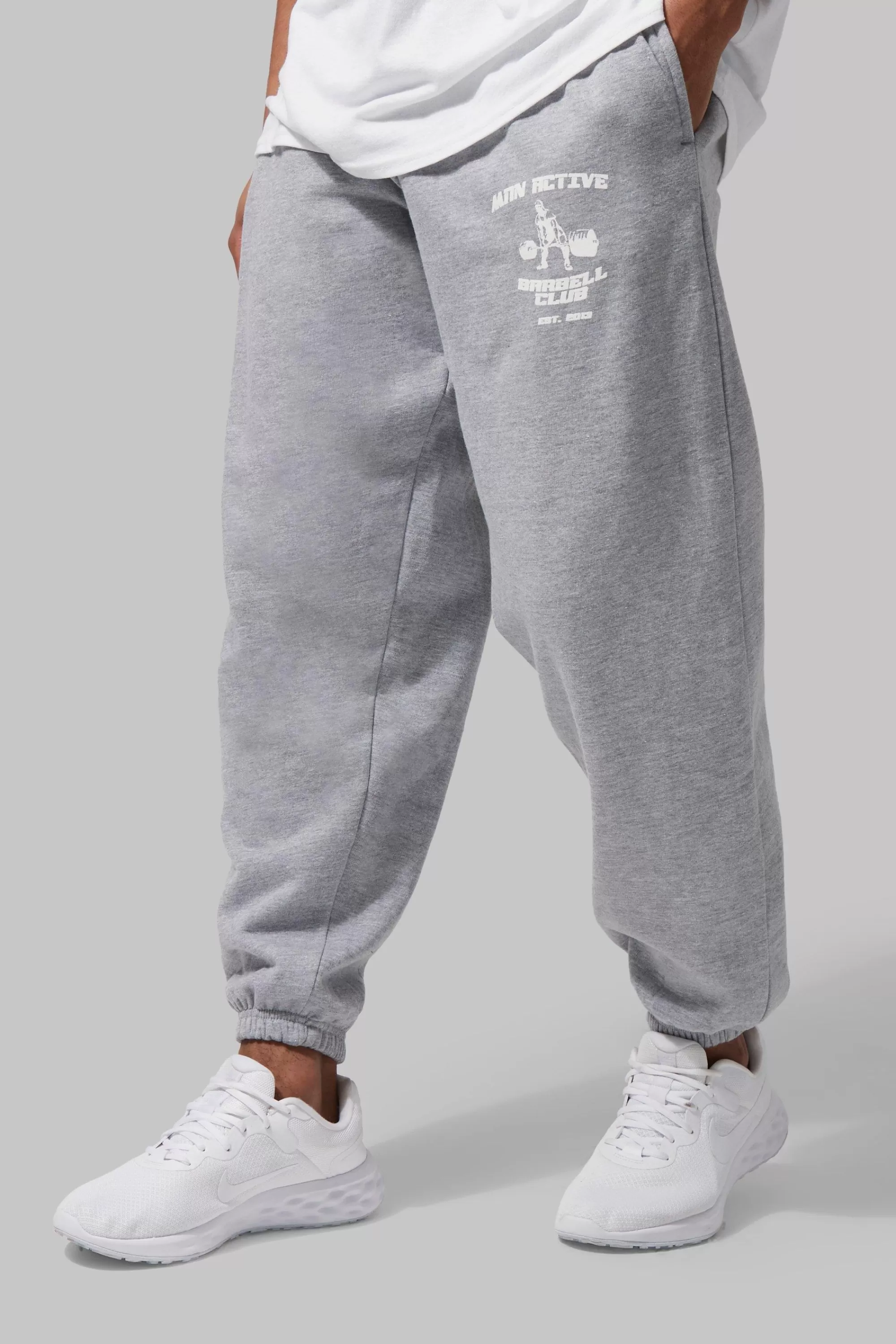 boohooMAN Man Active Oversized Barbell Club Joggers | UK