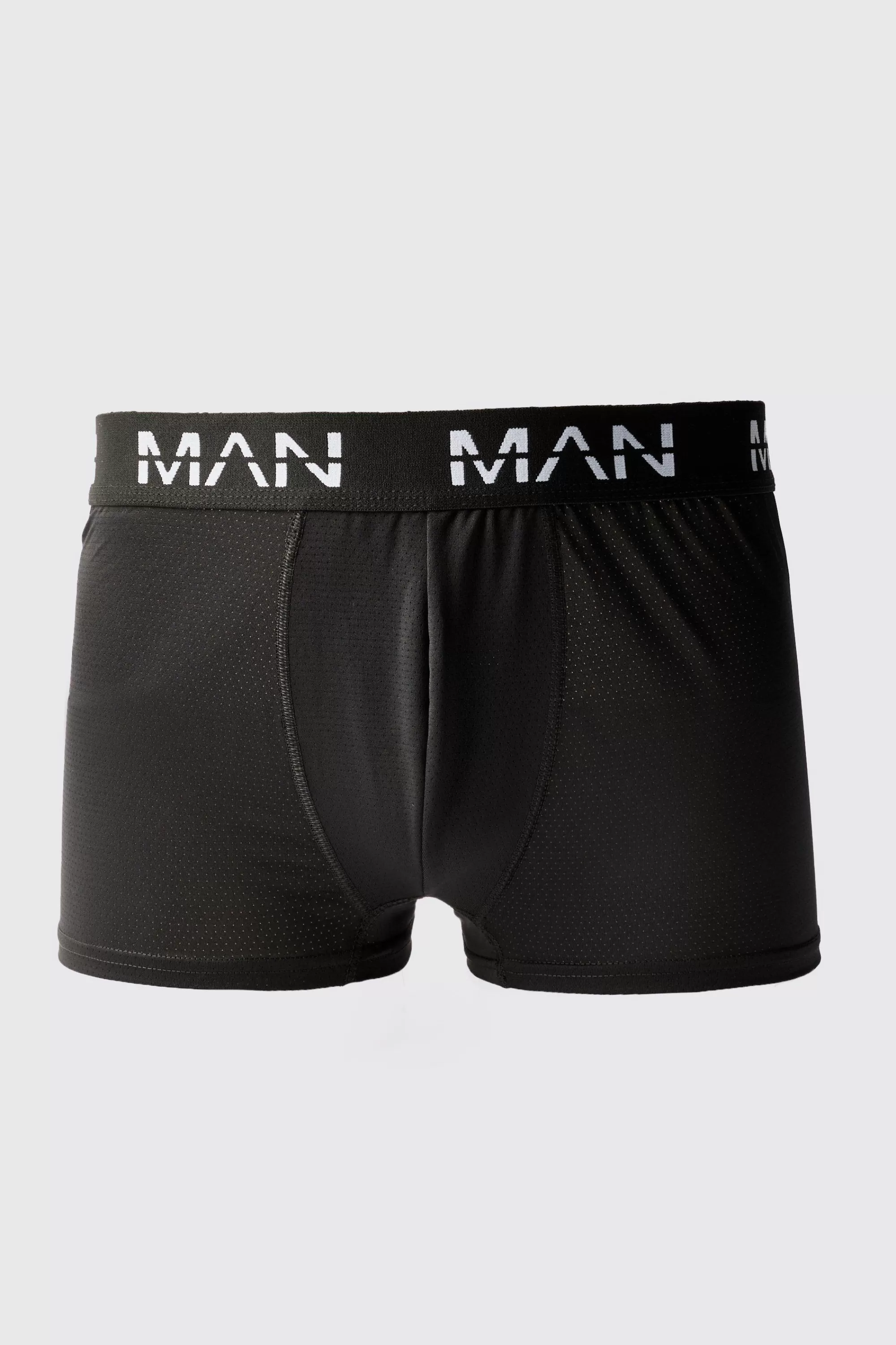 boohooMAN Man Active Performance 3 Pack Boxer Coloured Waistband | UK