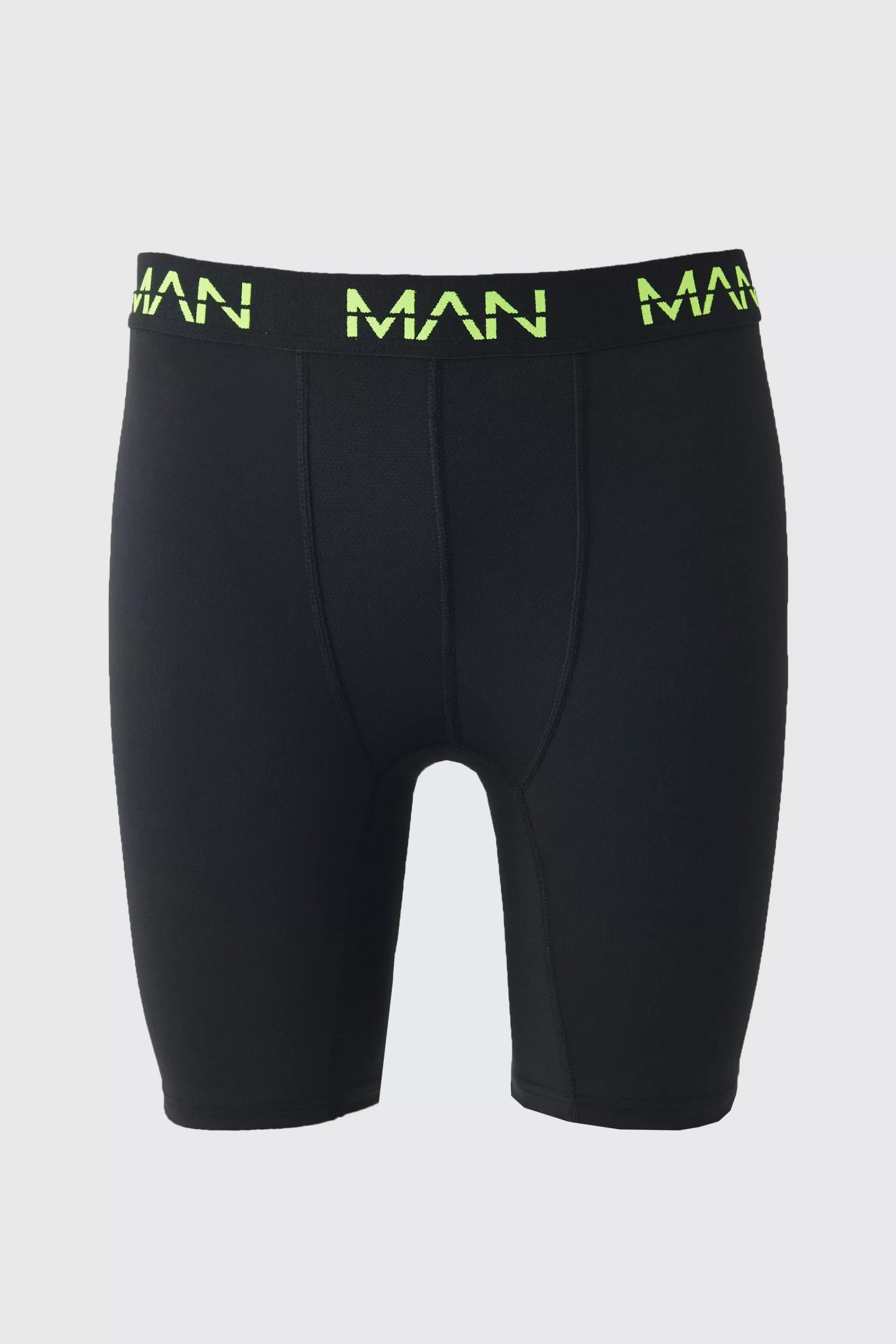 boohooMAN Man Active Performance 7inch Long 3 Pack Boxer Neon Logo | UK
