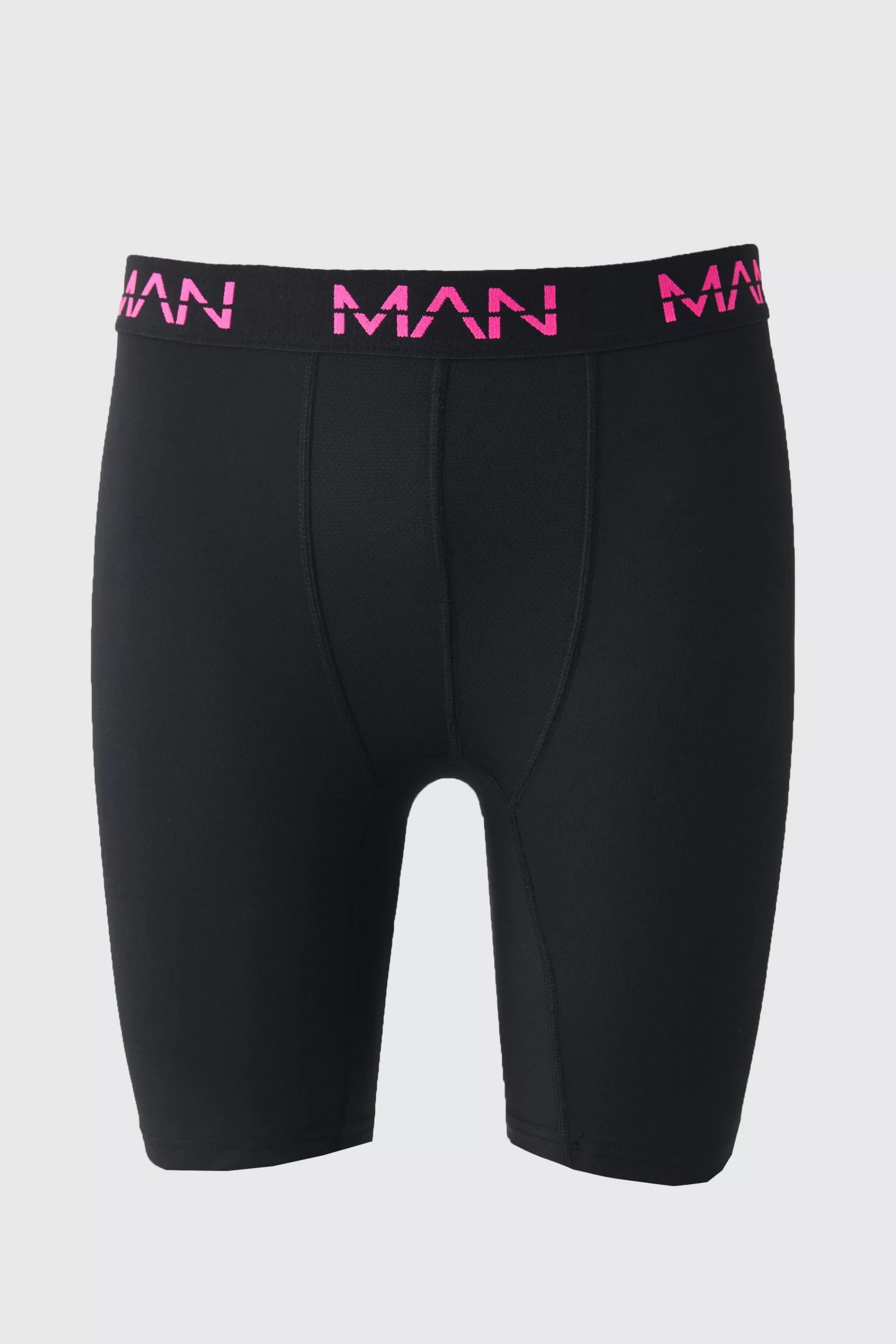 boohooMAN Man Active Performance 7inch Long 3 Pack Boxer Neon Logo | UK