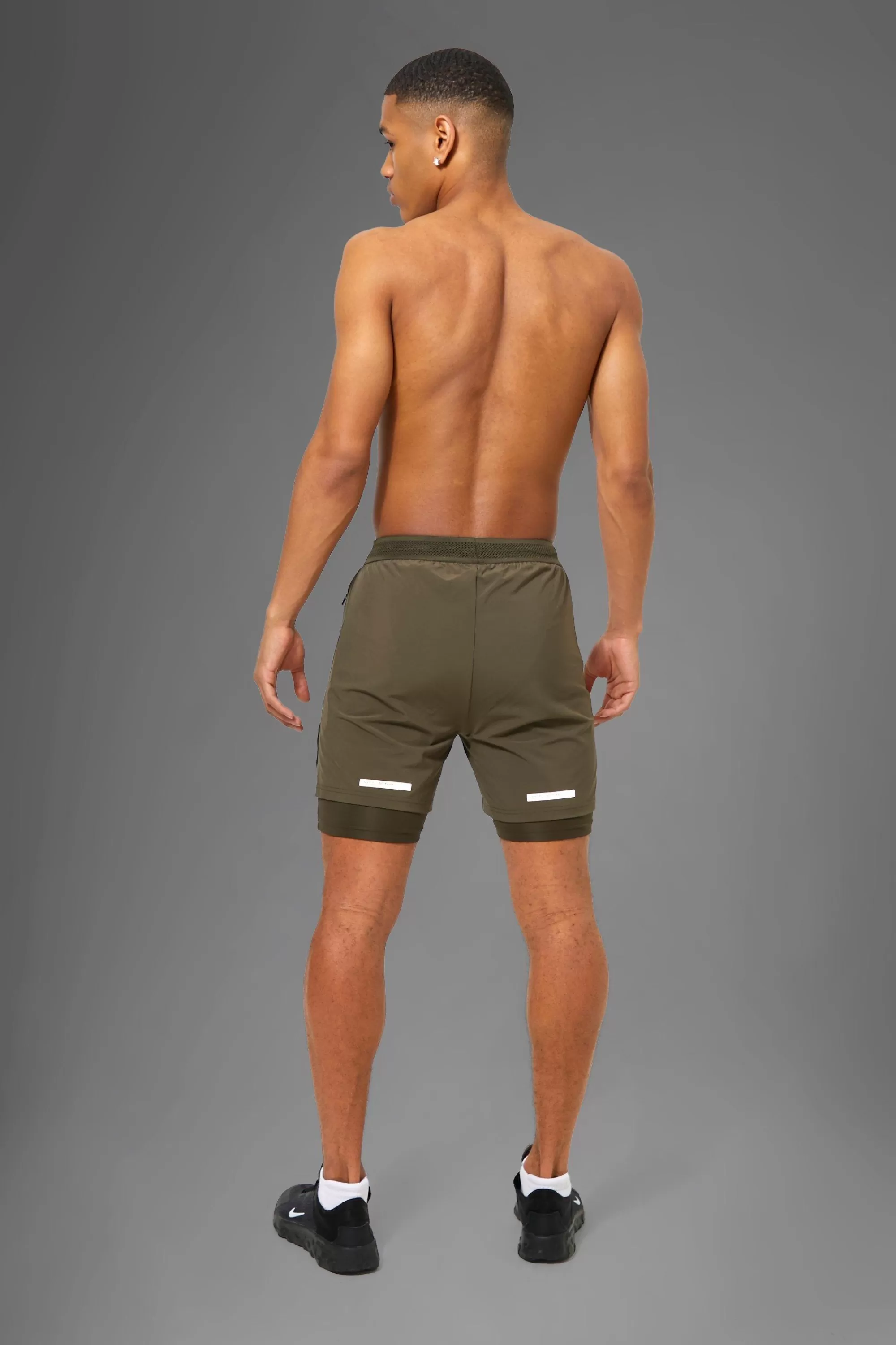 boohooMAN Man Active Performance Regular Fit 5inch 2-in-1 Shorts | UK