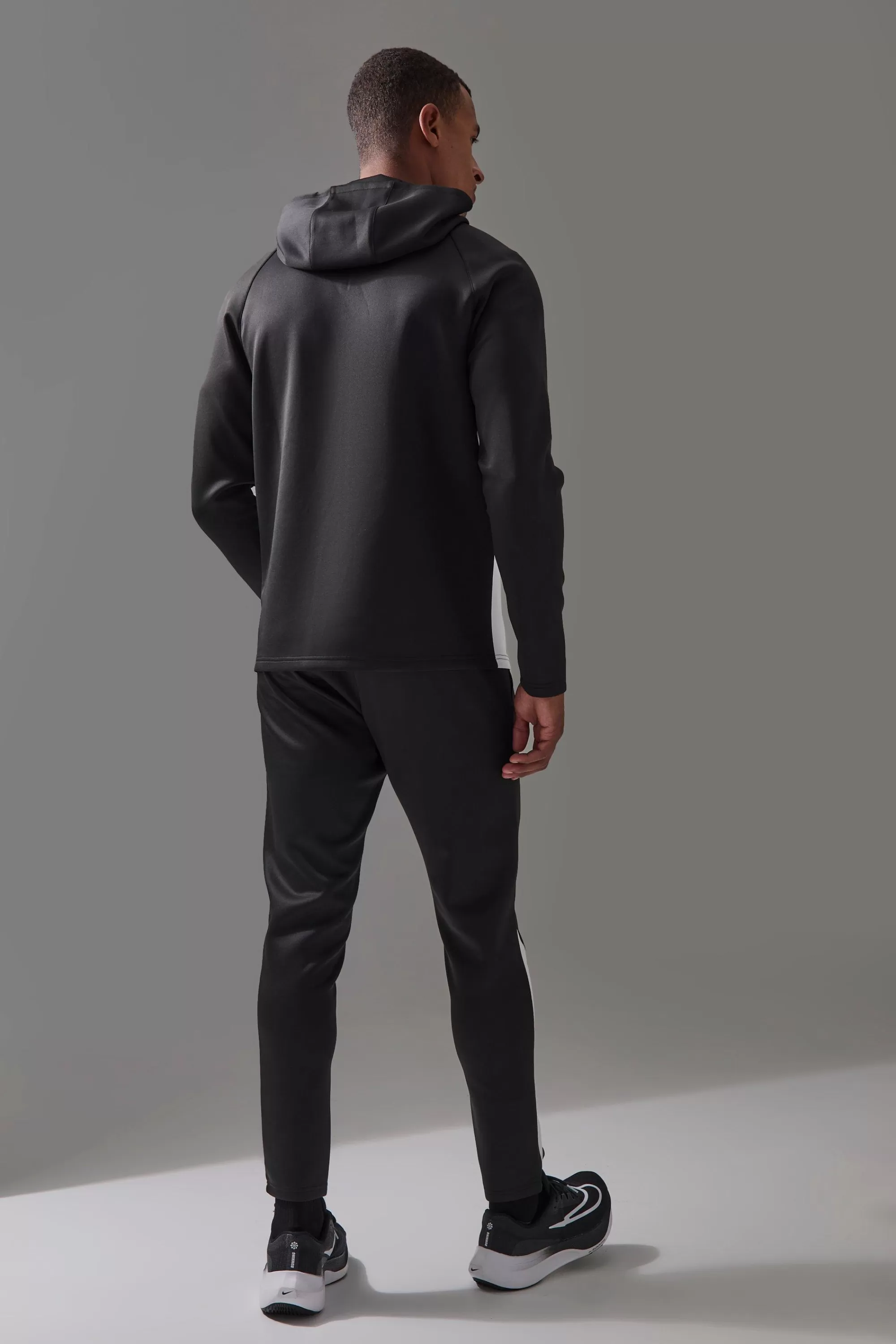 boohooMAN Man Active Pro Regular Fit Zip Thru Hooded Track Top | UK