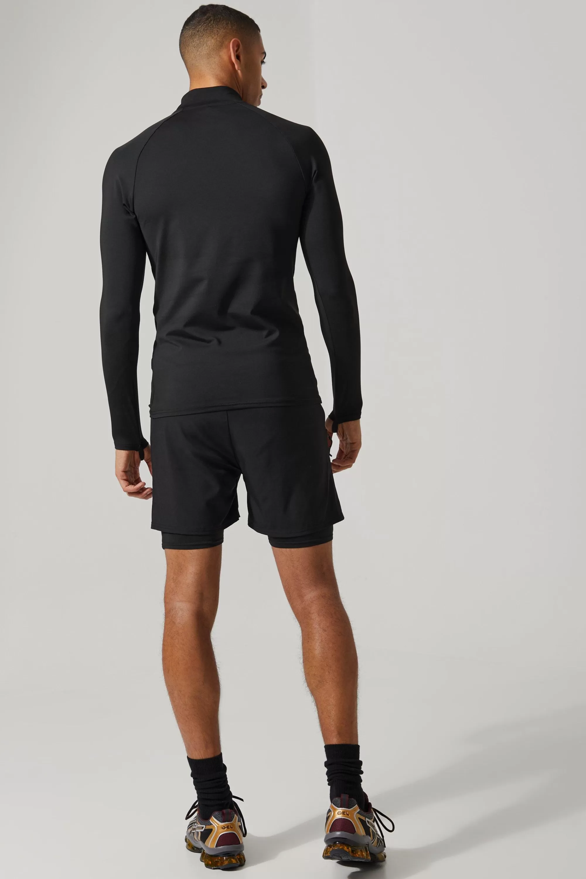 boohooMAN Man Active Raglan Muscle Fit 1/4 Zip Top | UK