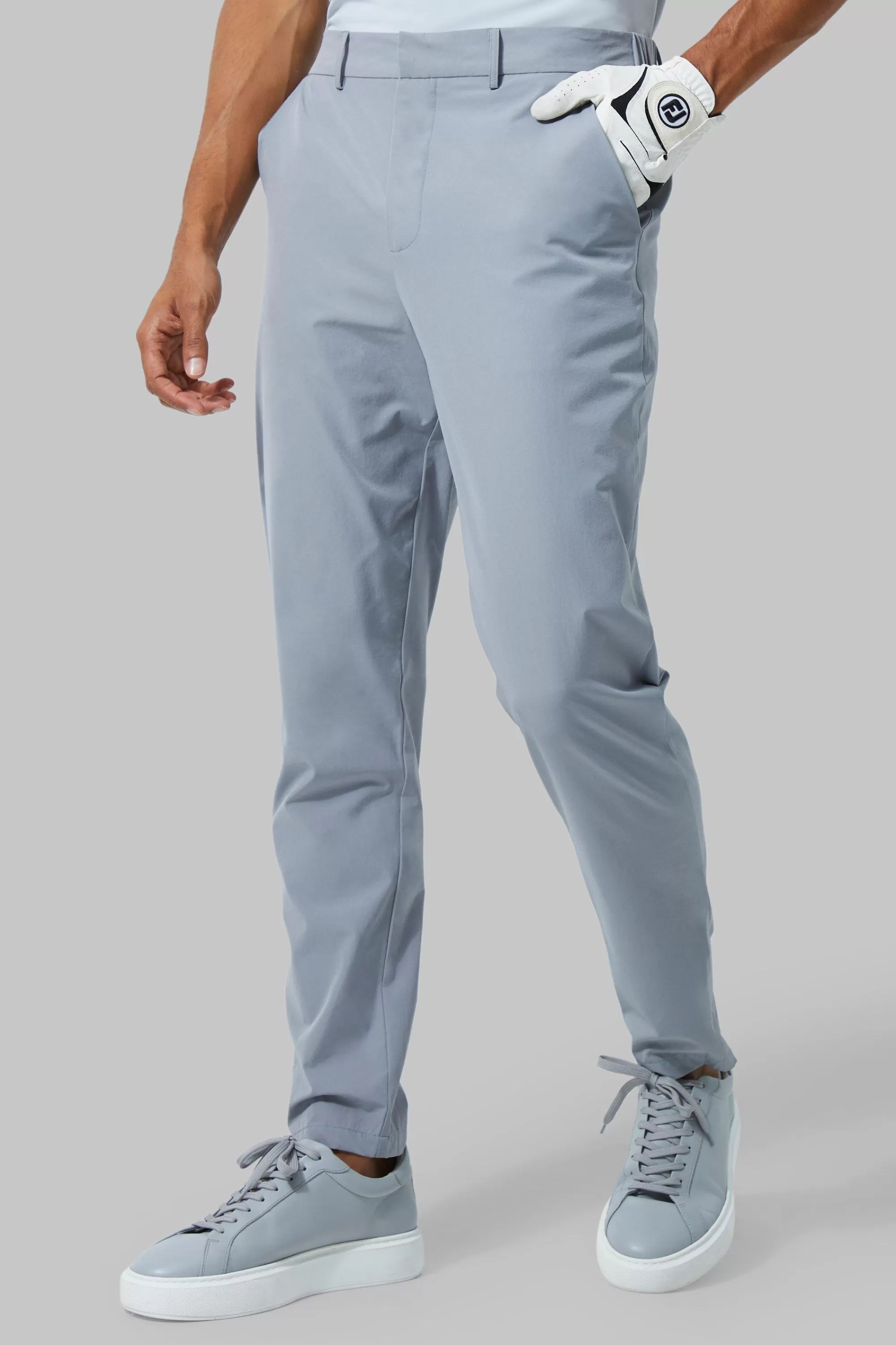 boohooMAN Man Active Stretch Tapered Golf Trousers | UK