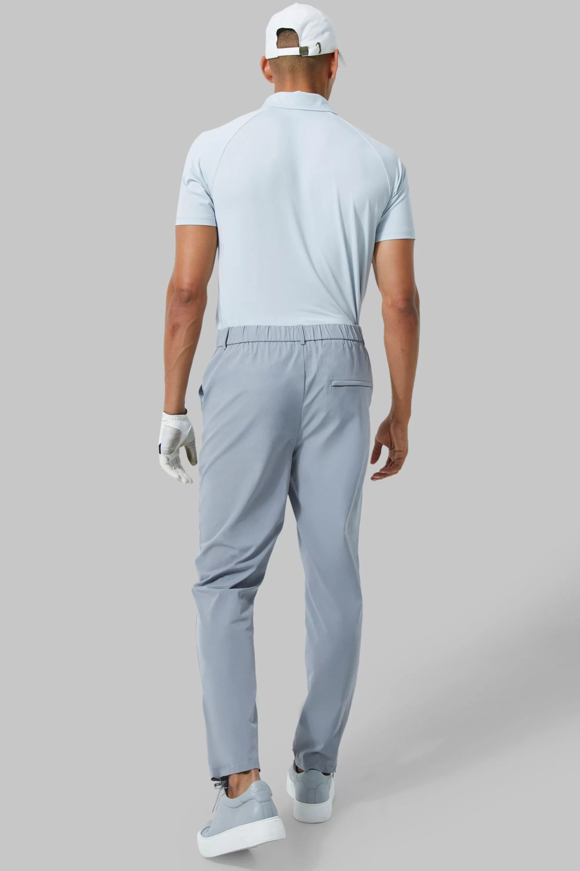 boohooMAN Man Active Stretch Tapered Golf Trousers | UK