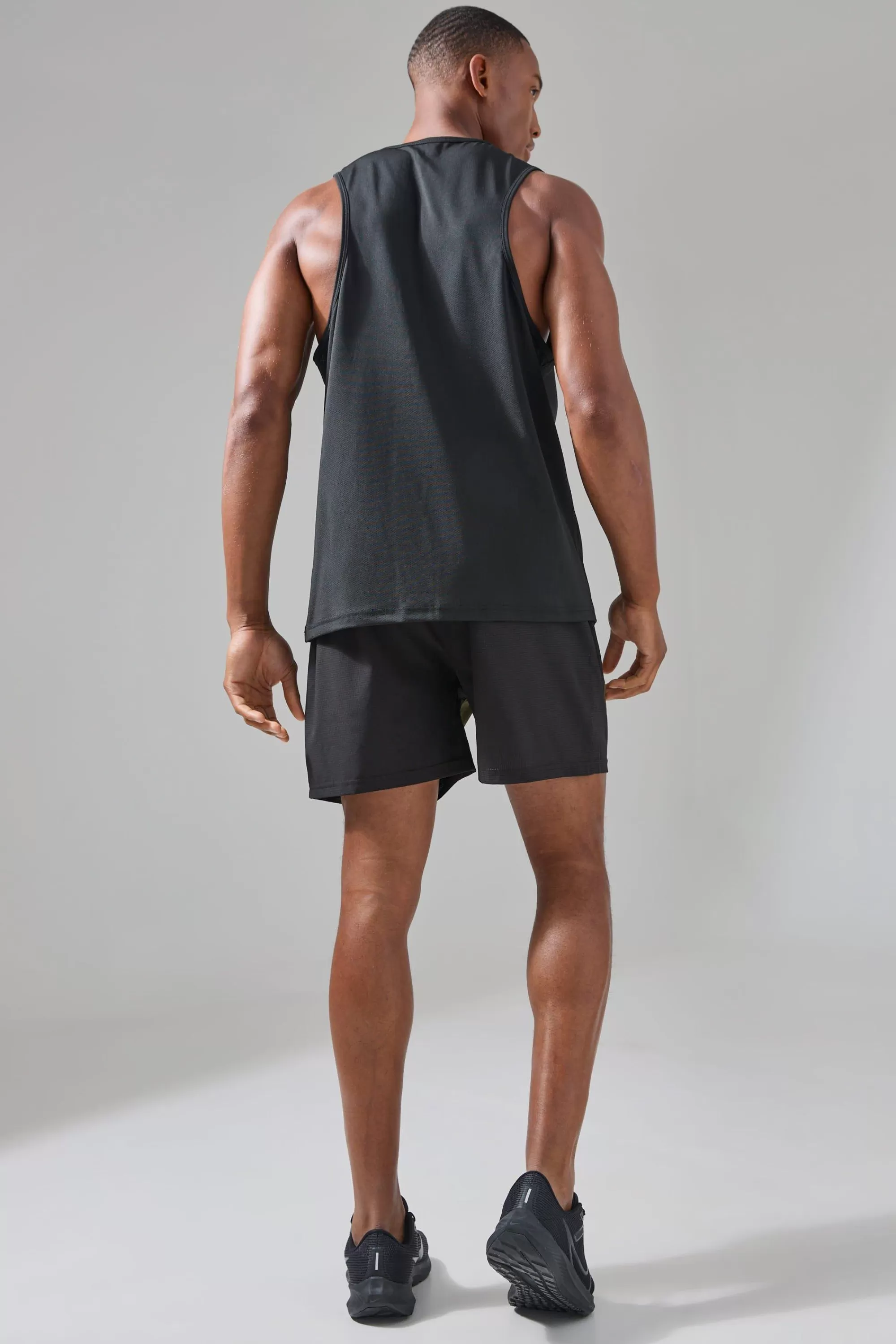 boohooMAN Man Active Stretch Woven Colour Block 5inch Short | UK