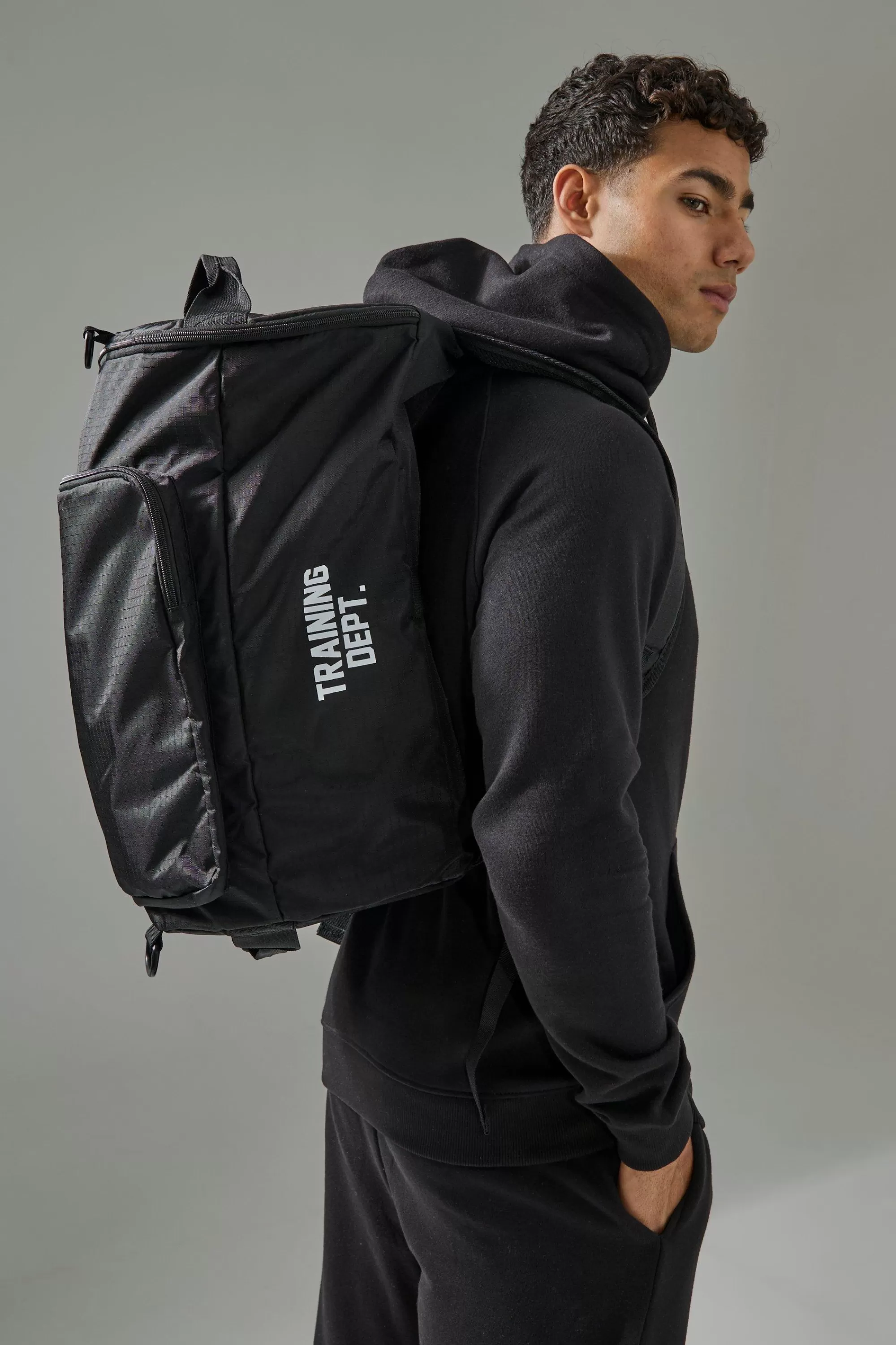 boohooMAN Man Active Training Dept 2 In 1 Gym Backpack And Barrel Bag | UK