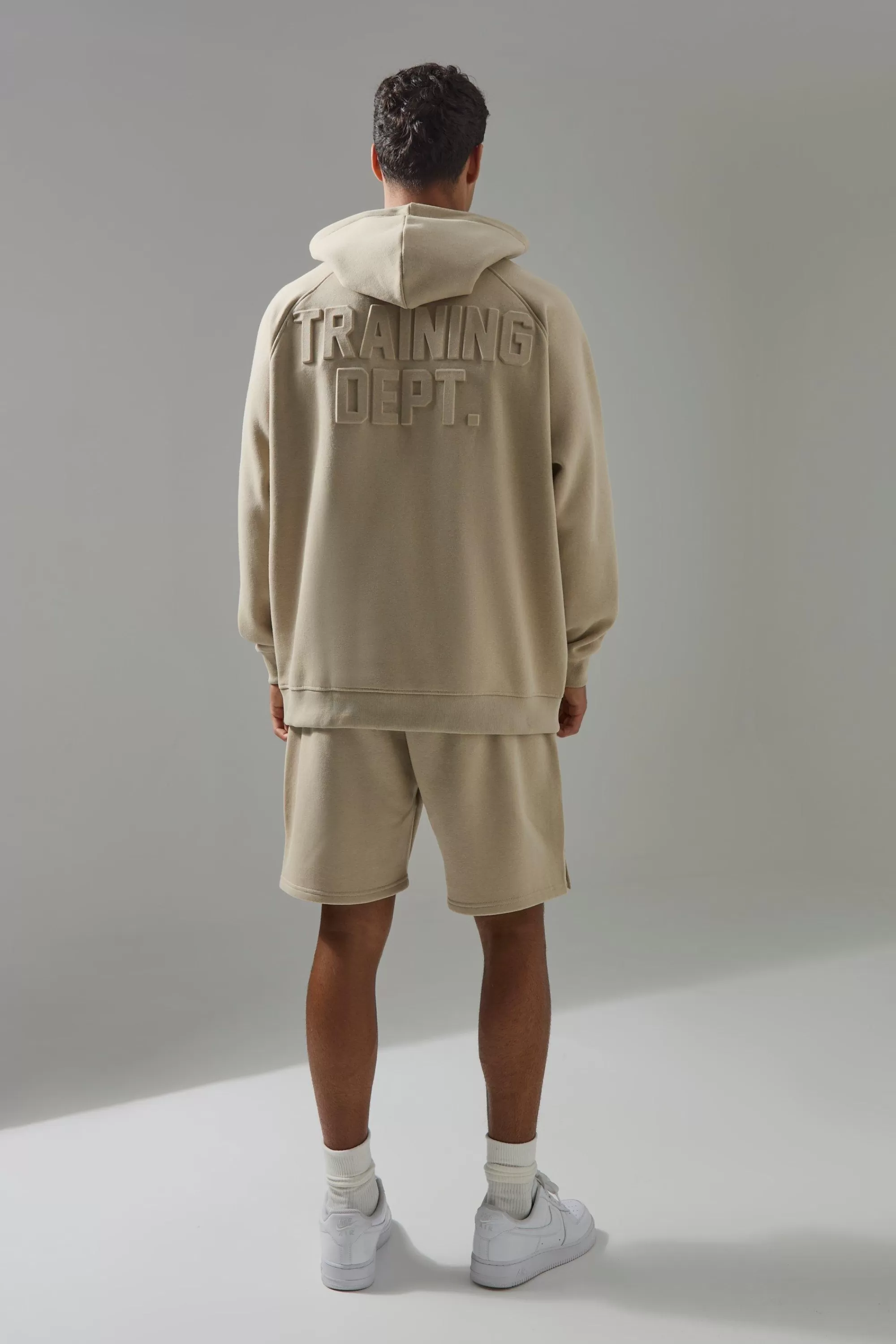 boohooMAN Man Active Training Dept Embossed Oversized Hoodie | UK