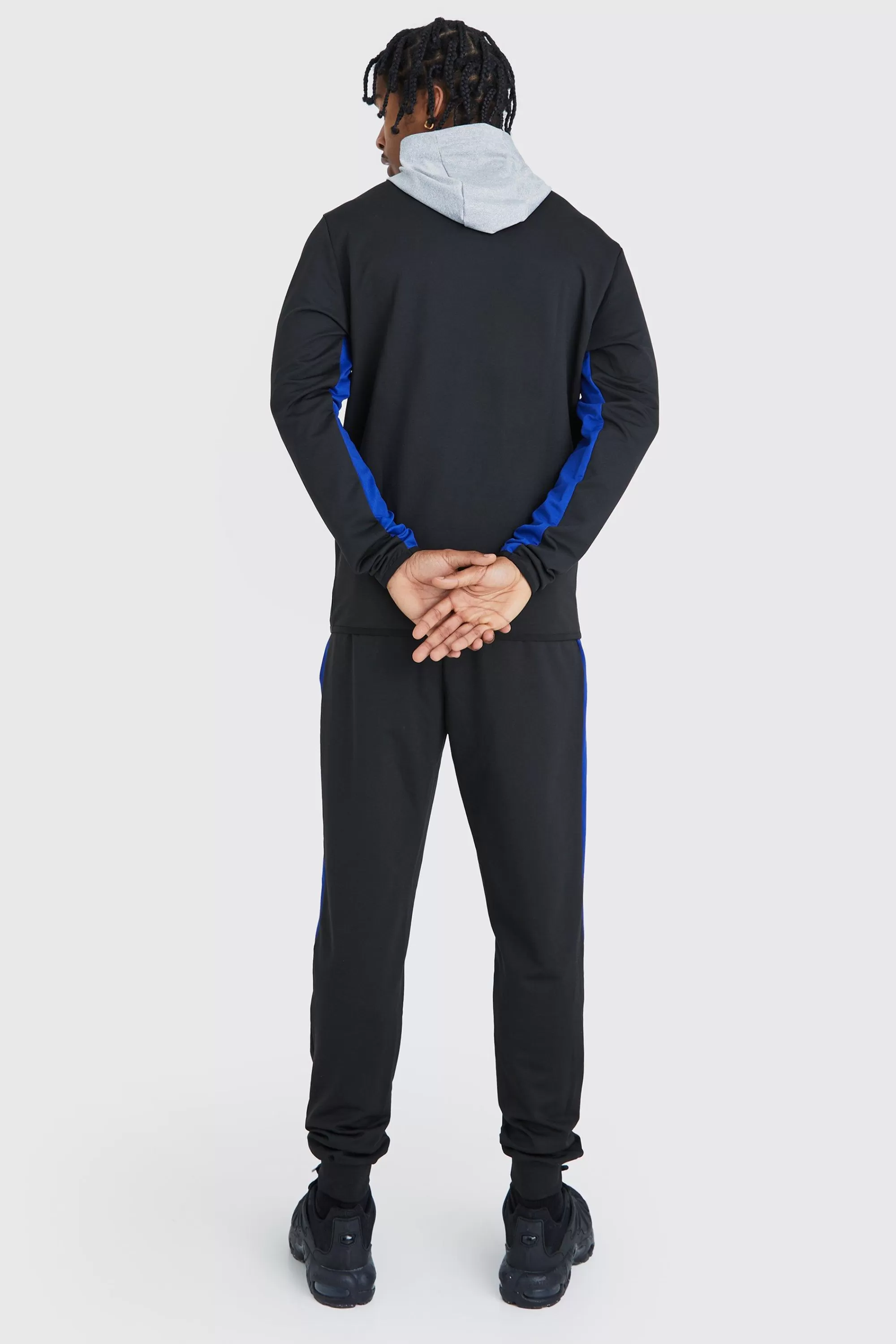 boohooMAN Man Active Zip Through Panel Hoodie | UK