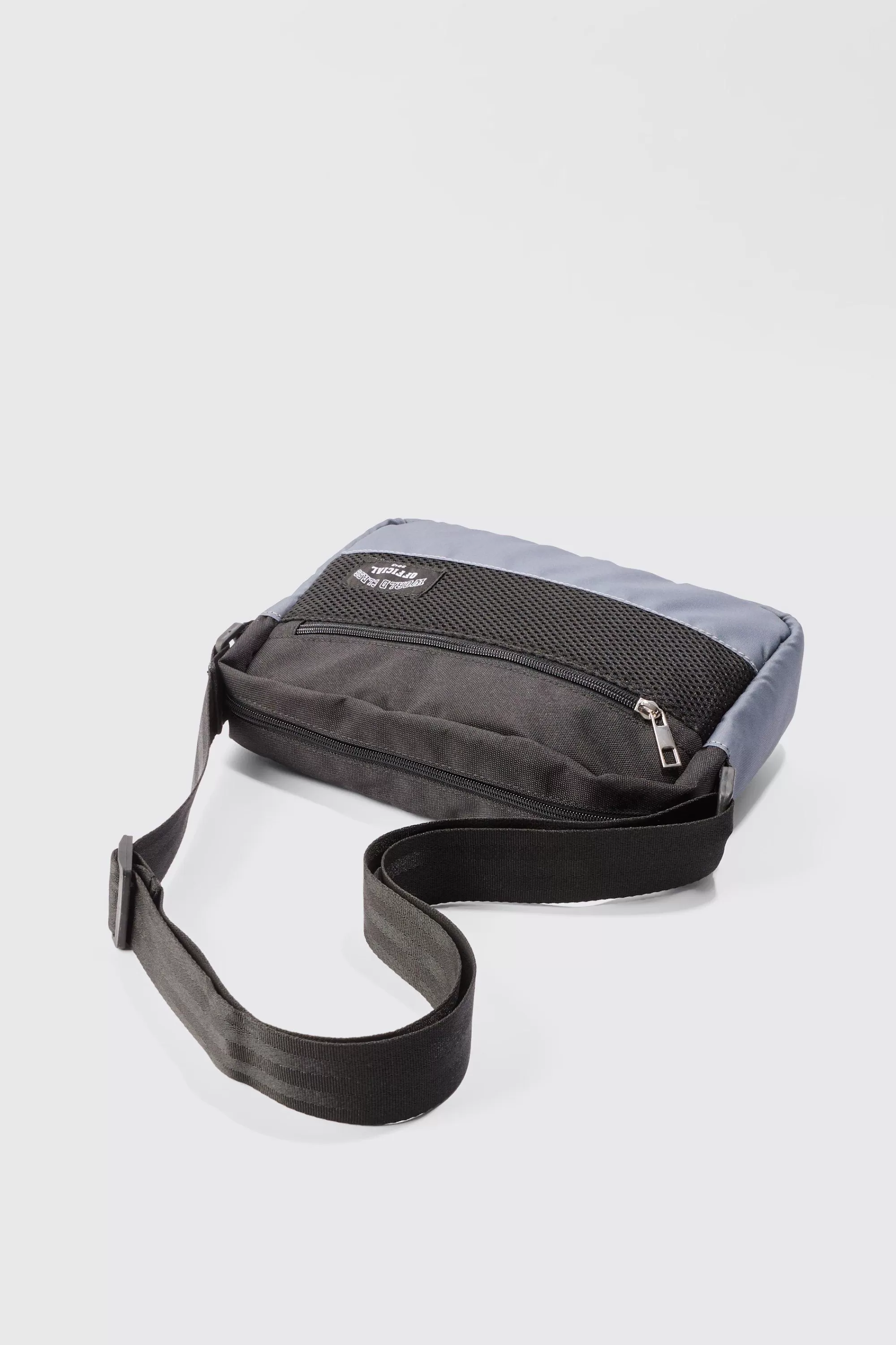 boohooMAN Man Branded Mesh Nylon Cross Body Bag | UK