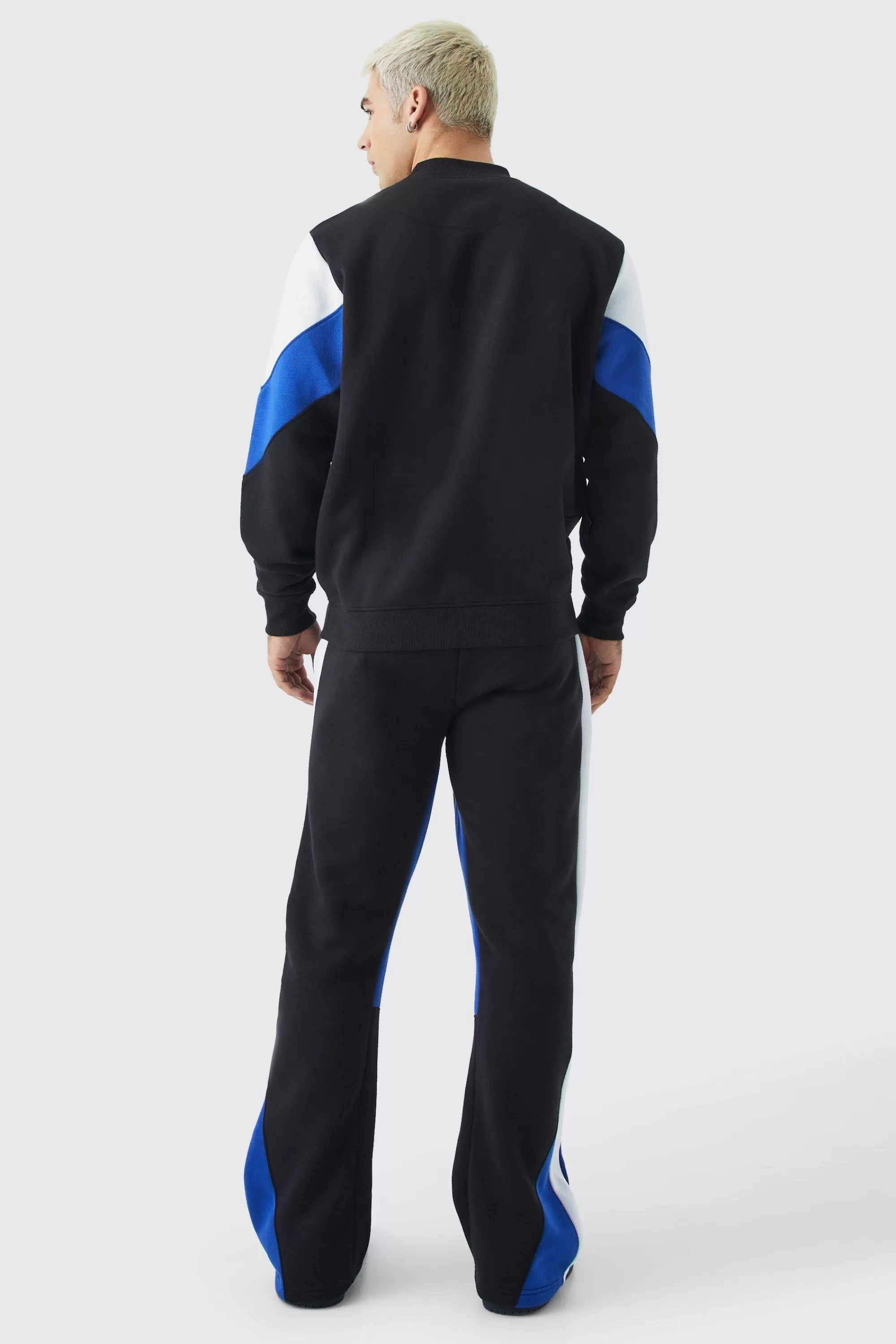 boohooMAN Man Colour Block Extended Neck Sweatshirt | UK