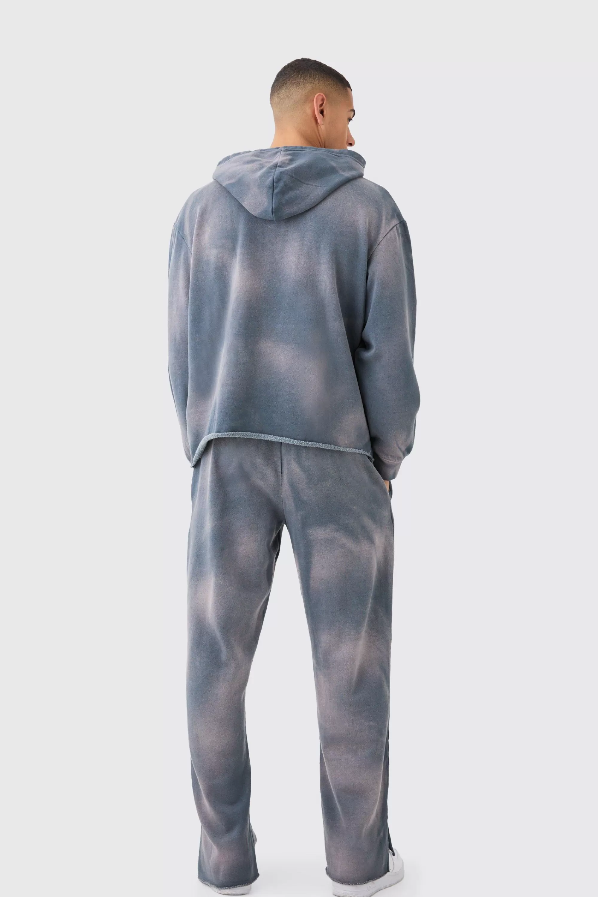 boohooMAN Man Embroidery Oversized Sun Bleached Wash Hoodie | UK