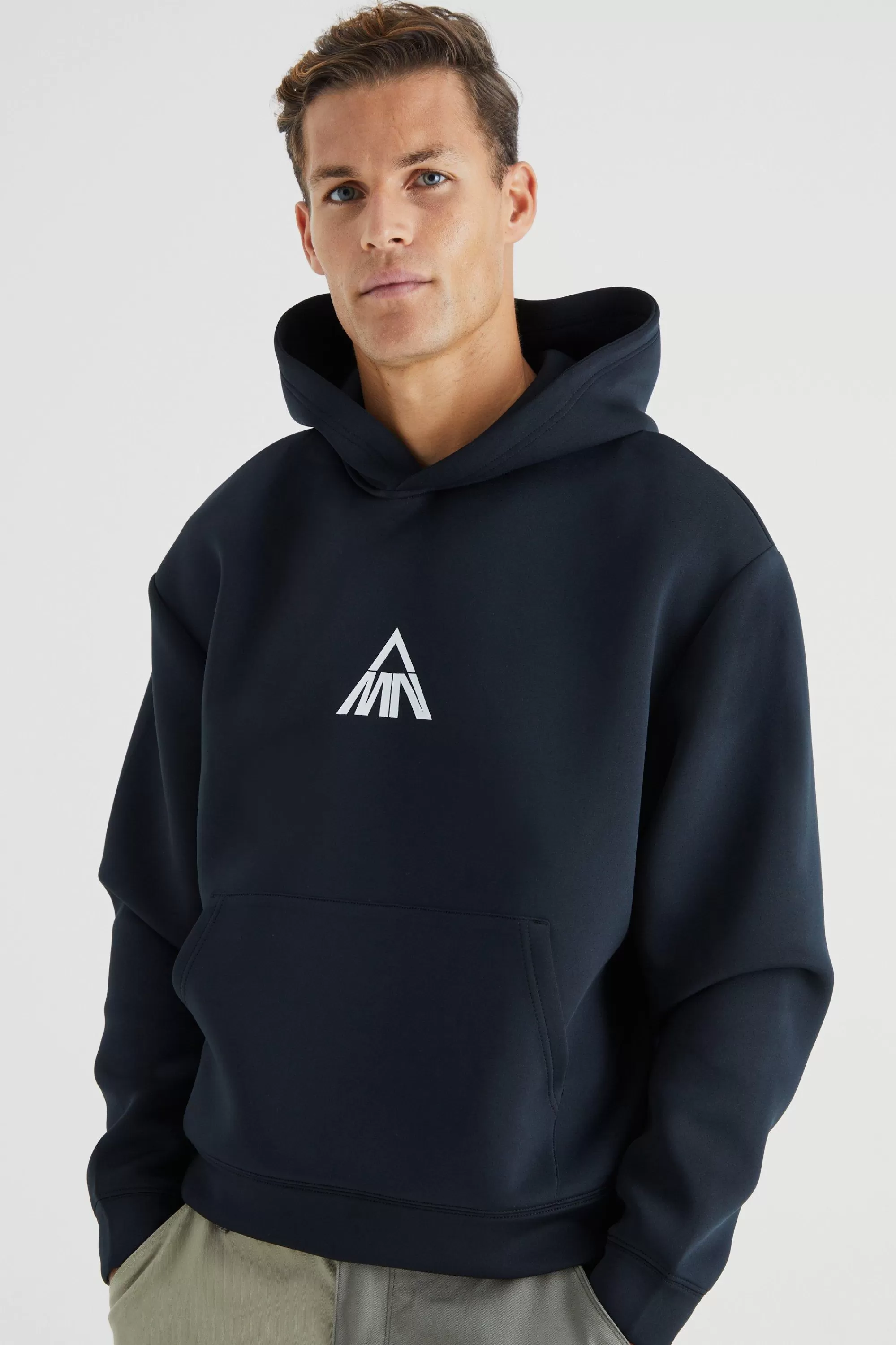 boohooMAN Man Oversized Boxy Scuba Hoodie | UK