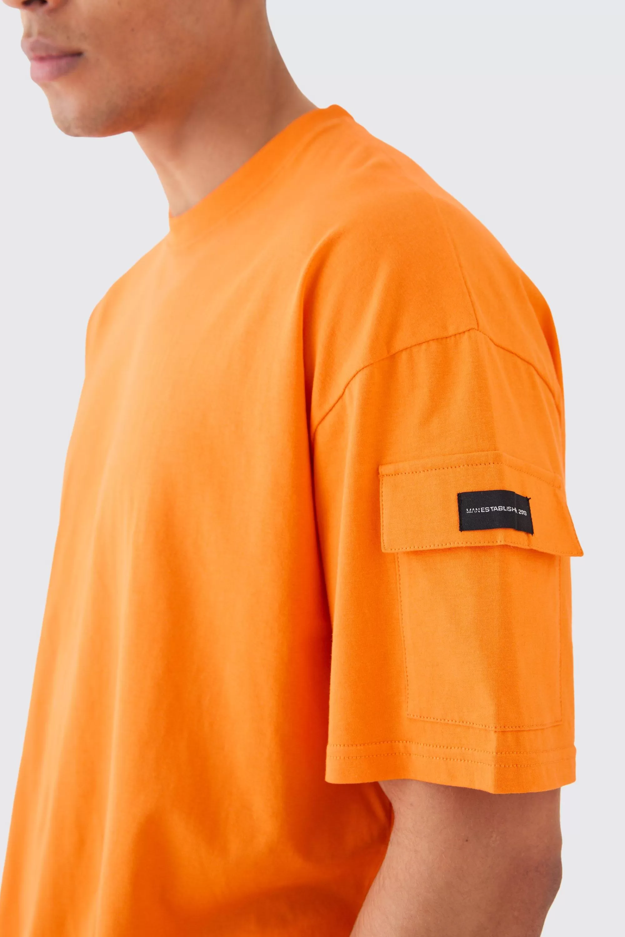 boohooMAN Man Oversized Cargo T-shirt And Relaxed Short Set | UK