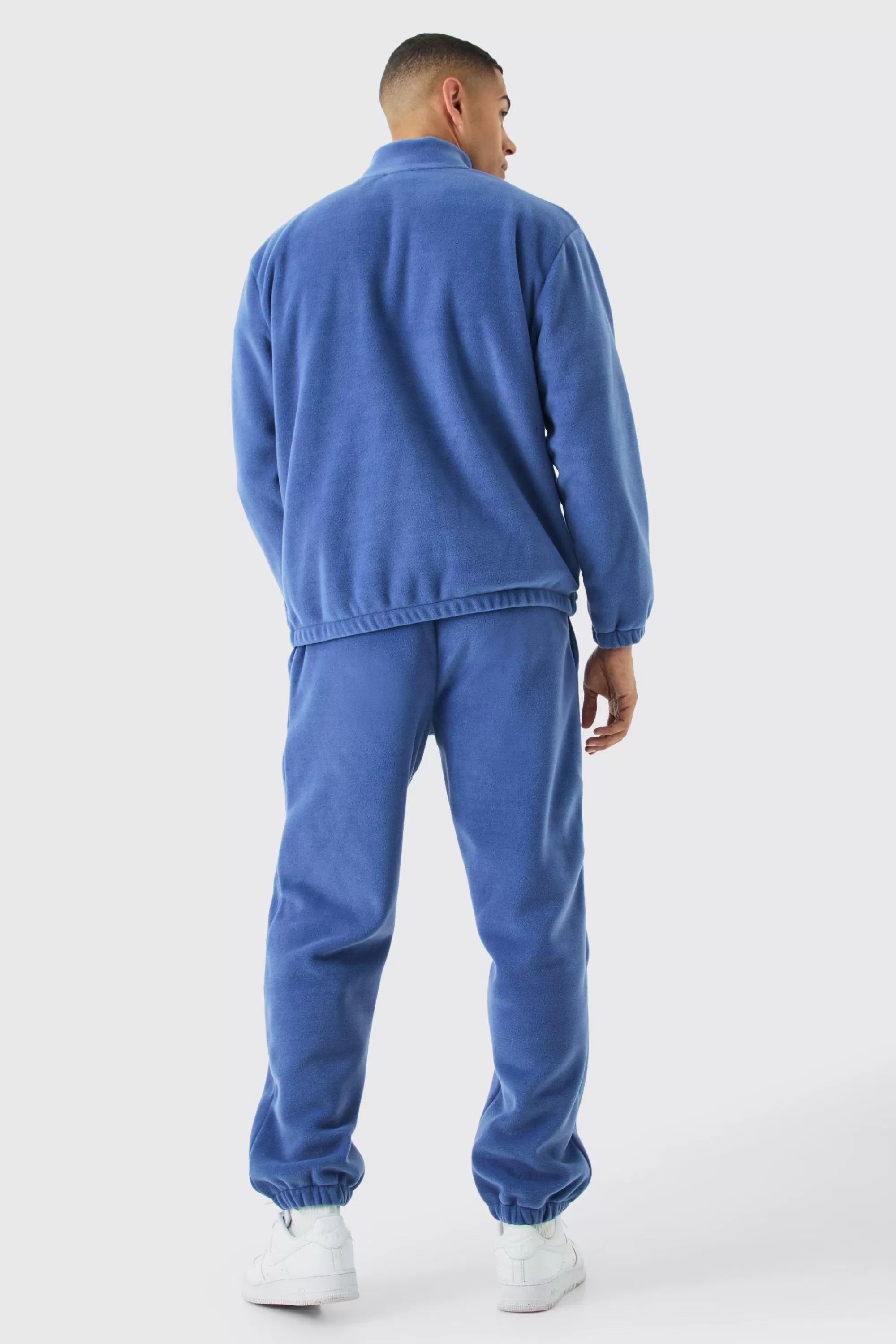 boohooMAN Man Oversized Zip Through Funnel Neck Fleece Tracksuit | UK