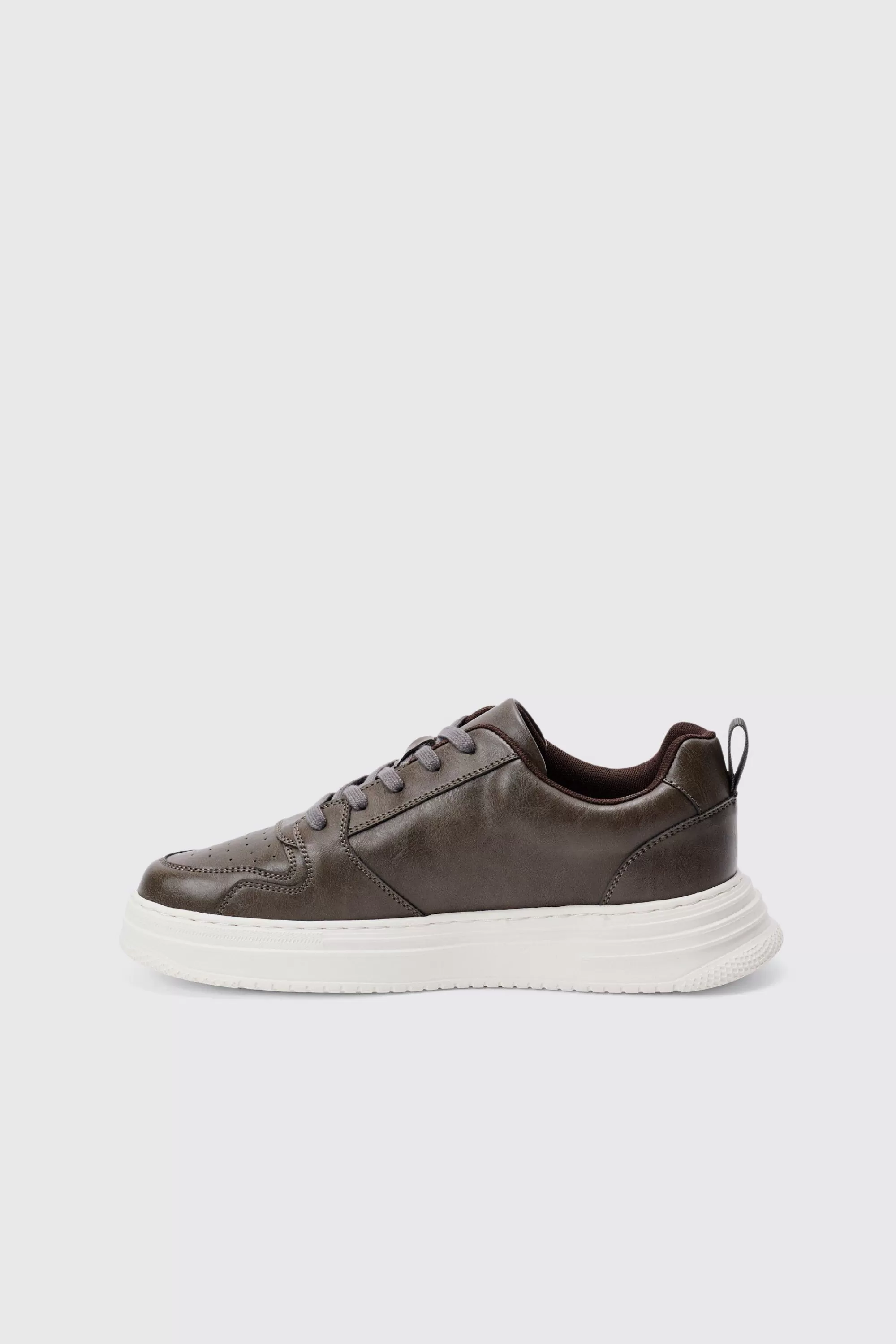 boohooMAN Man PU Chunky Sole Trainer In | UK
