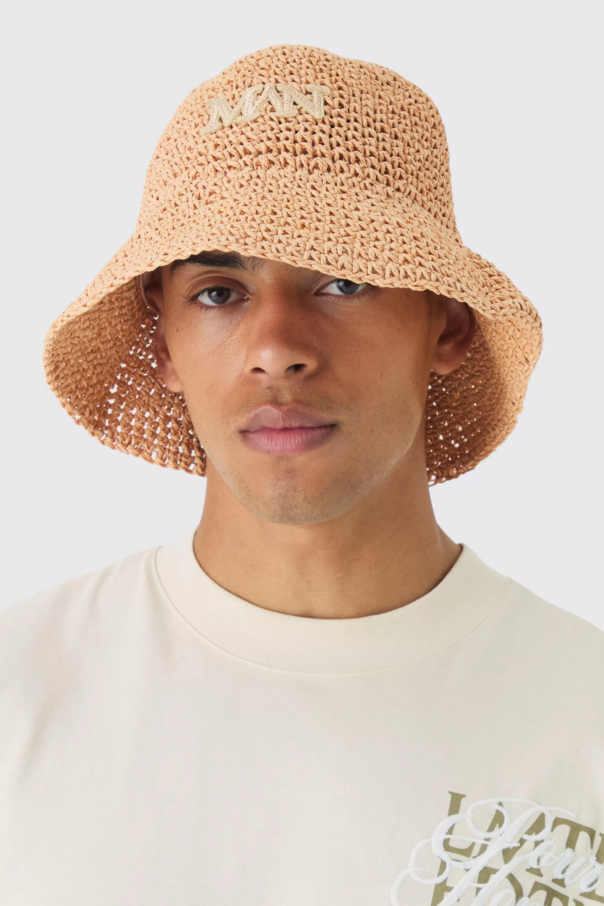 boohooMAN Man Raffia Bucket Hat In | UK