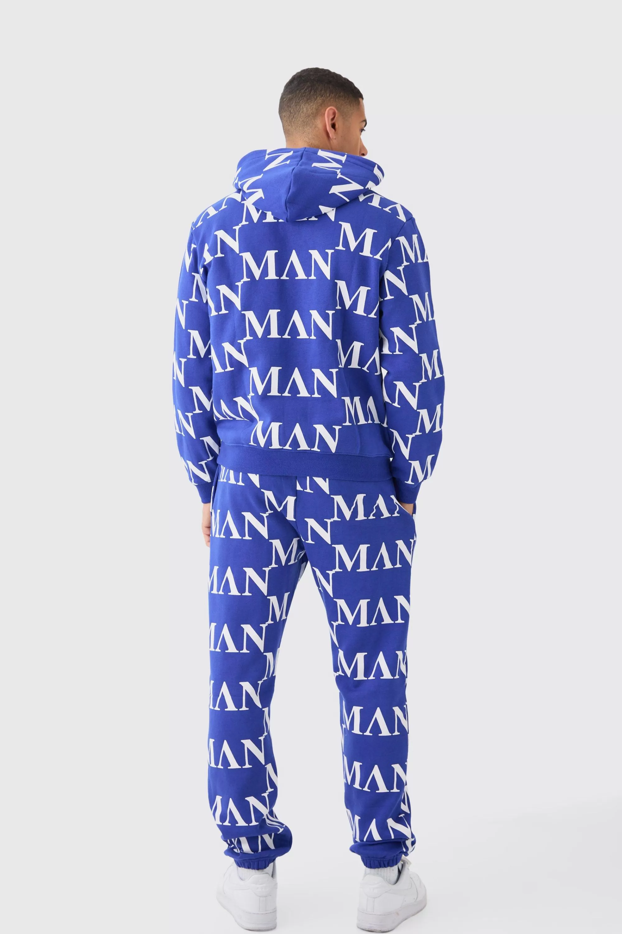 boohooMAN Man Roman All Over Print Hooded Tracksuit | UK
