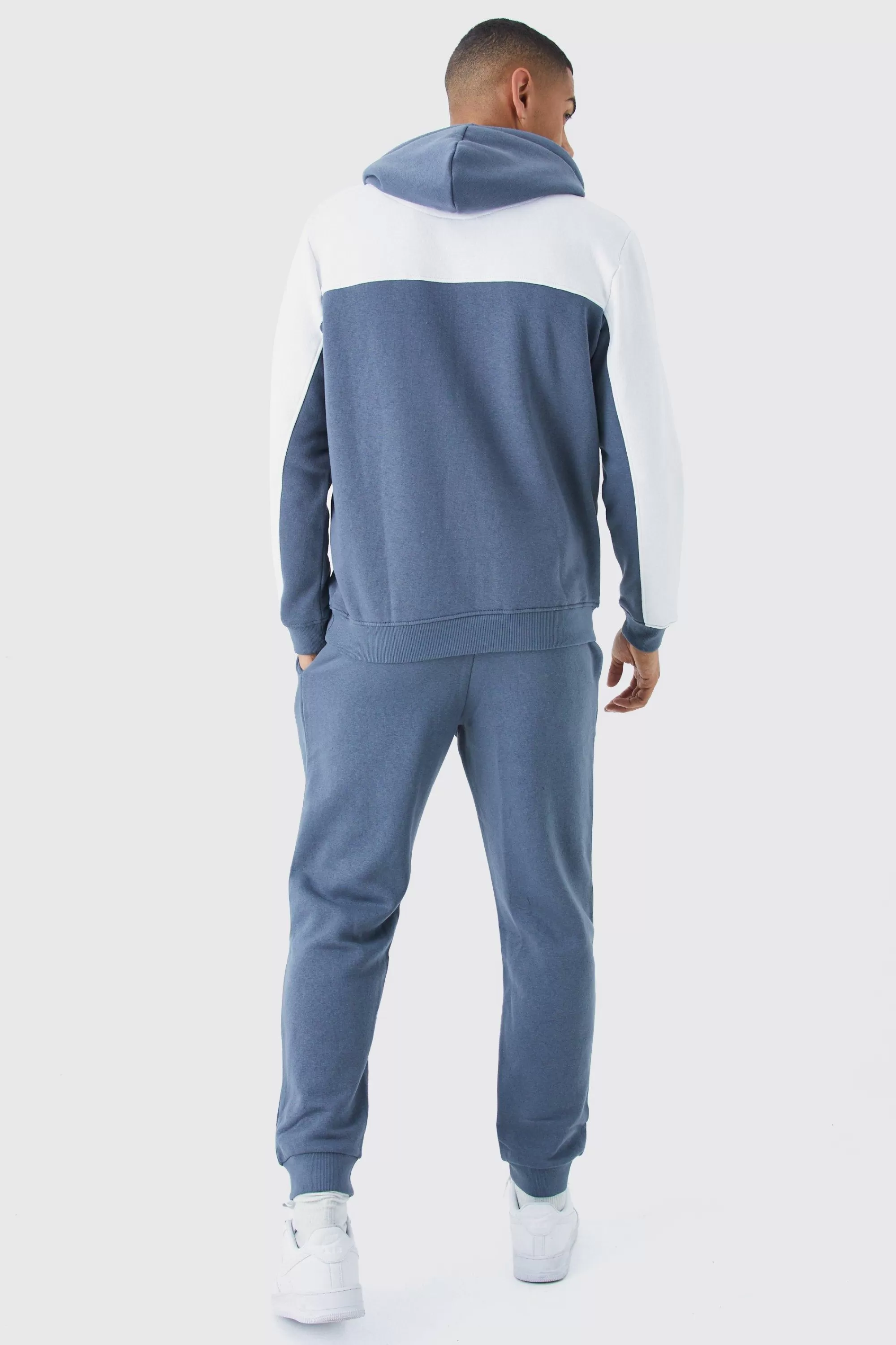 boohooMAN Man Roman Colour Block Hooded Tracksuit | UK