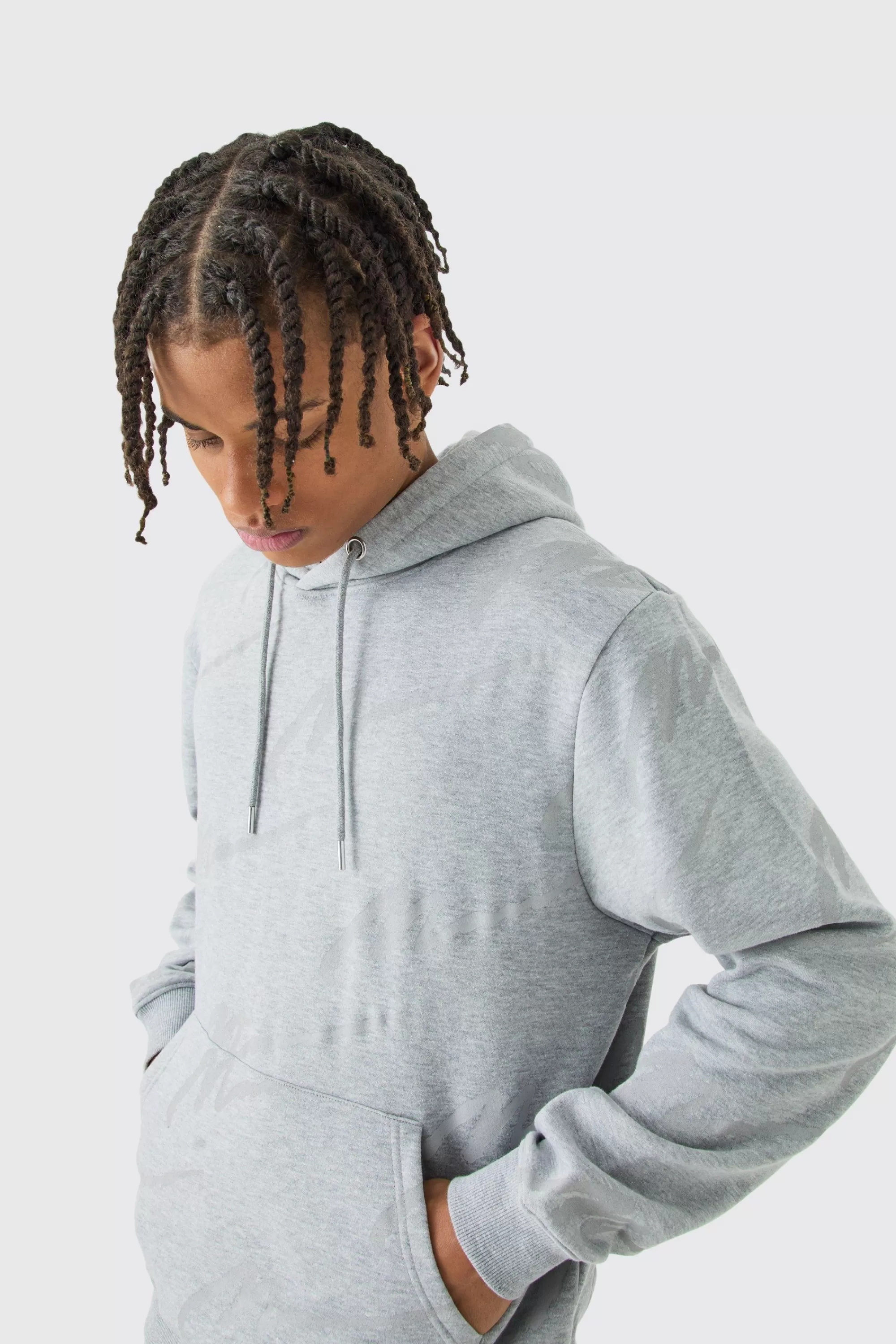 boohooMAN Man Signature All Over Print Hoodie | UK
