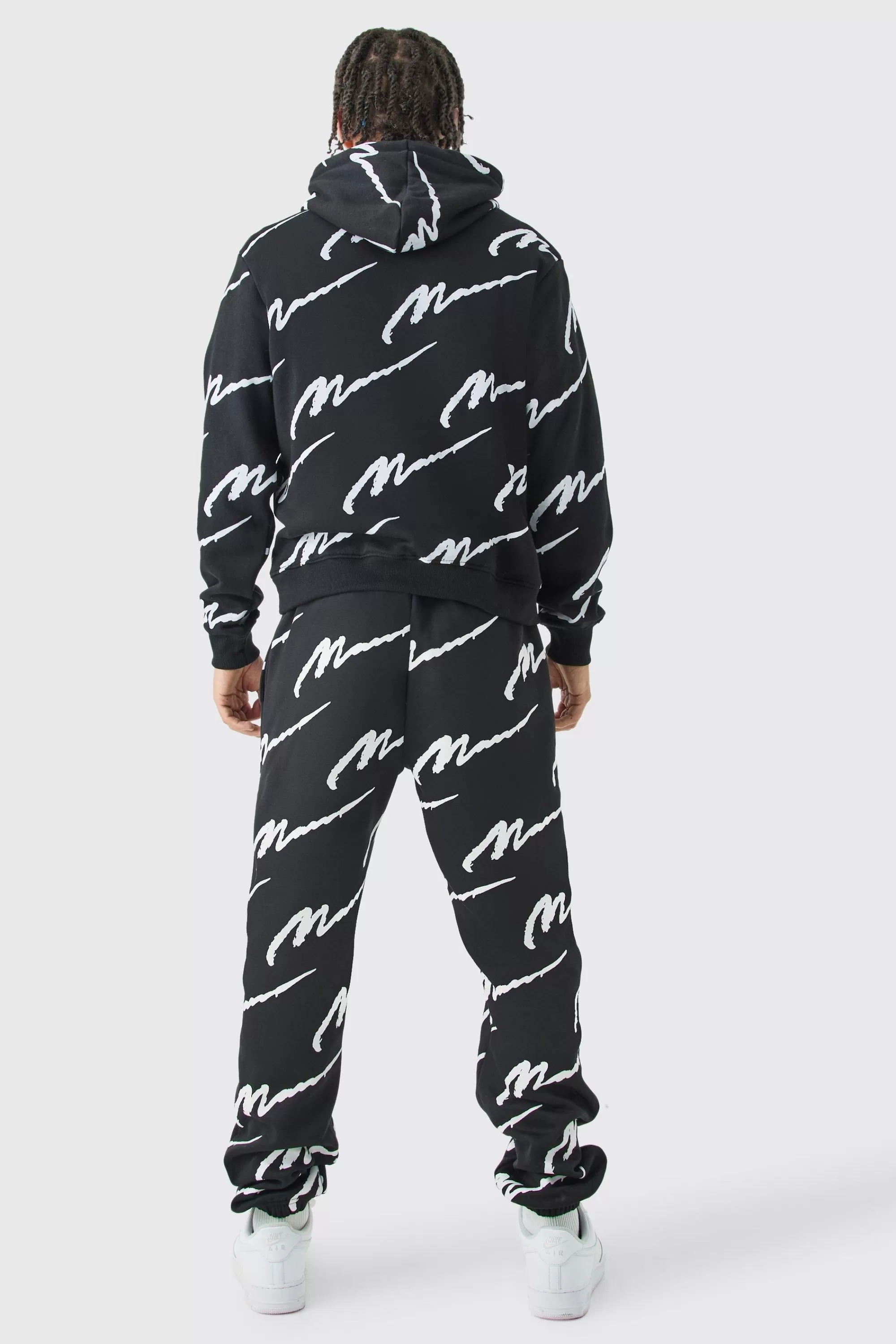 boohooMAN Man Signature All Over Print Hoodie | UK