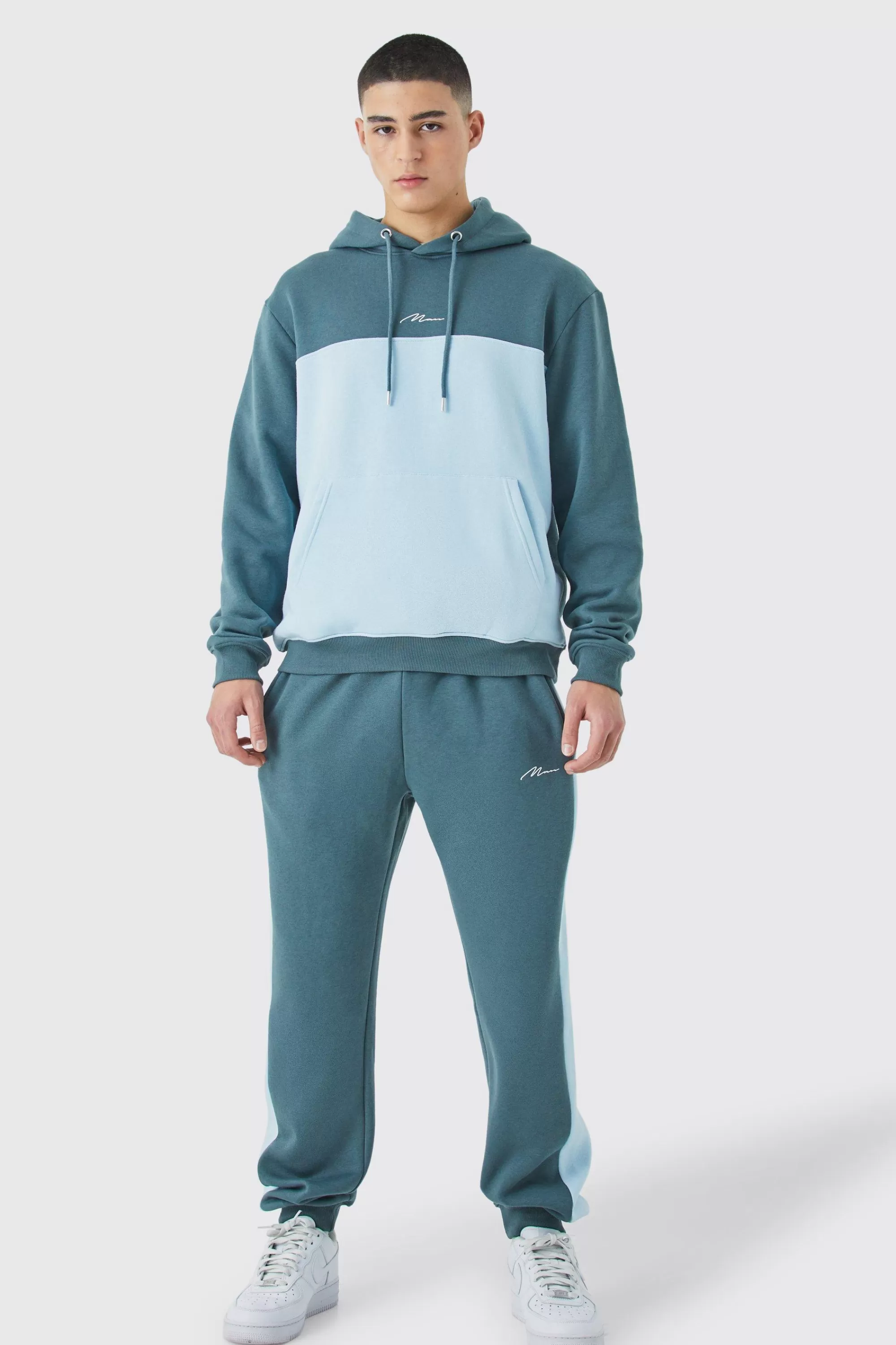 boohooMAN Man Signature Colour Block Hooded Tracksuit | UK