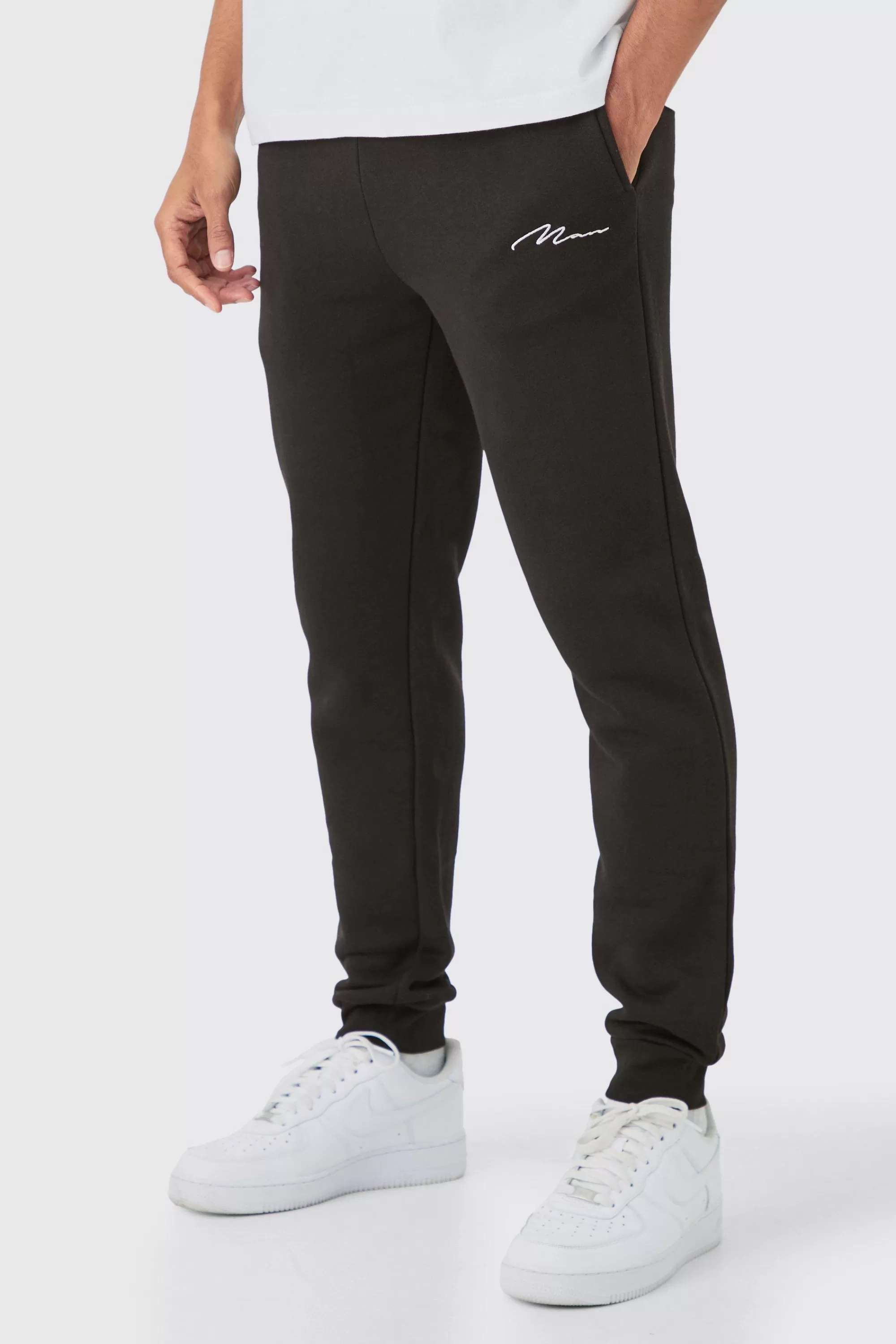 boohooMAN Man Signature Regular Fit Joggers | UK