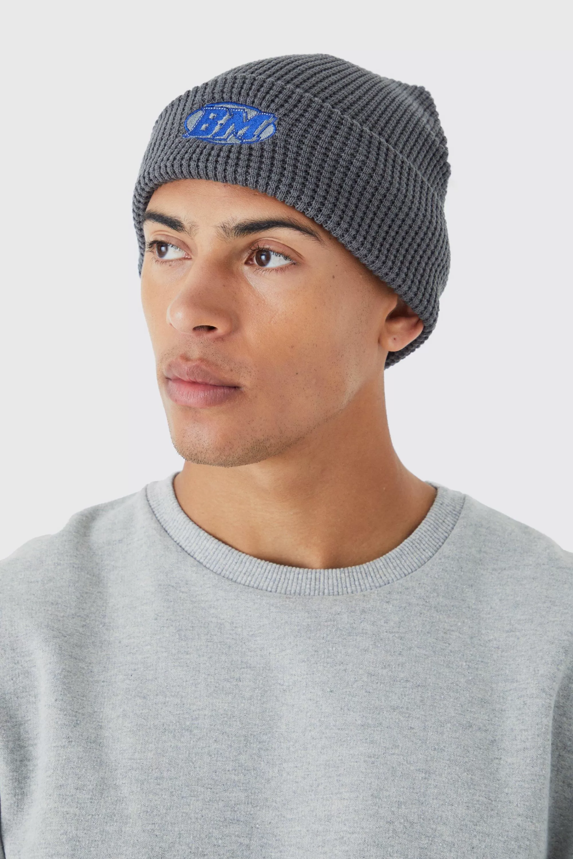 boohooMAN Man Waffle Beanie | UK