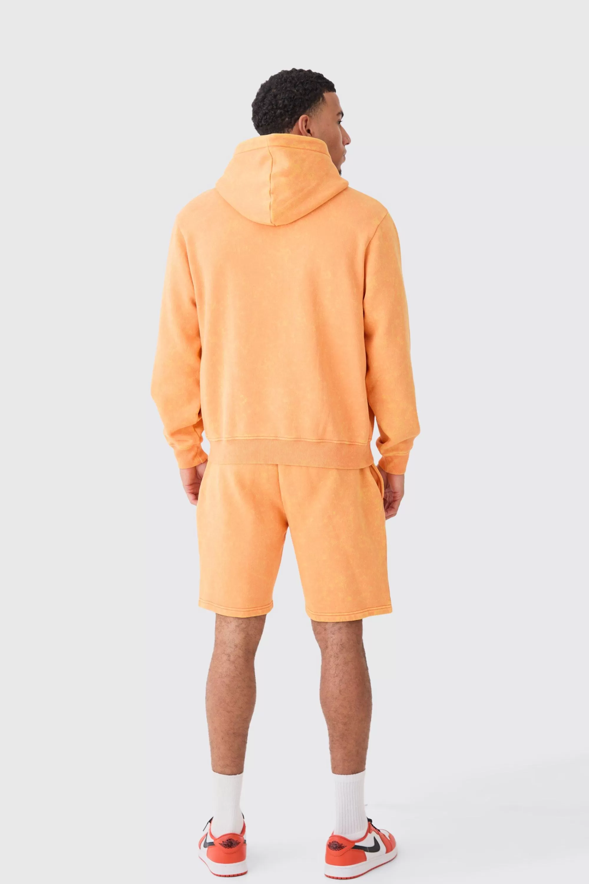 boohooMAN Man Washed Hooded Short Tracksuit | UK