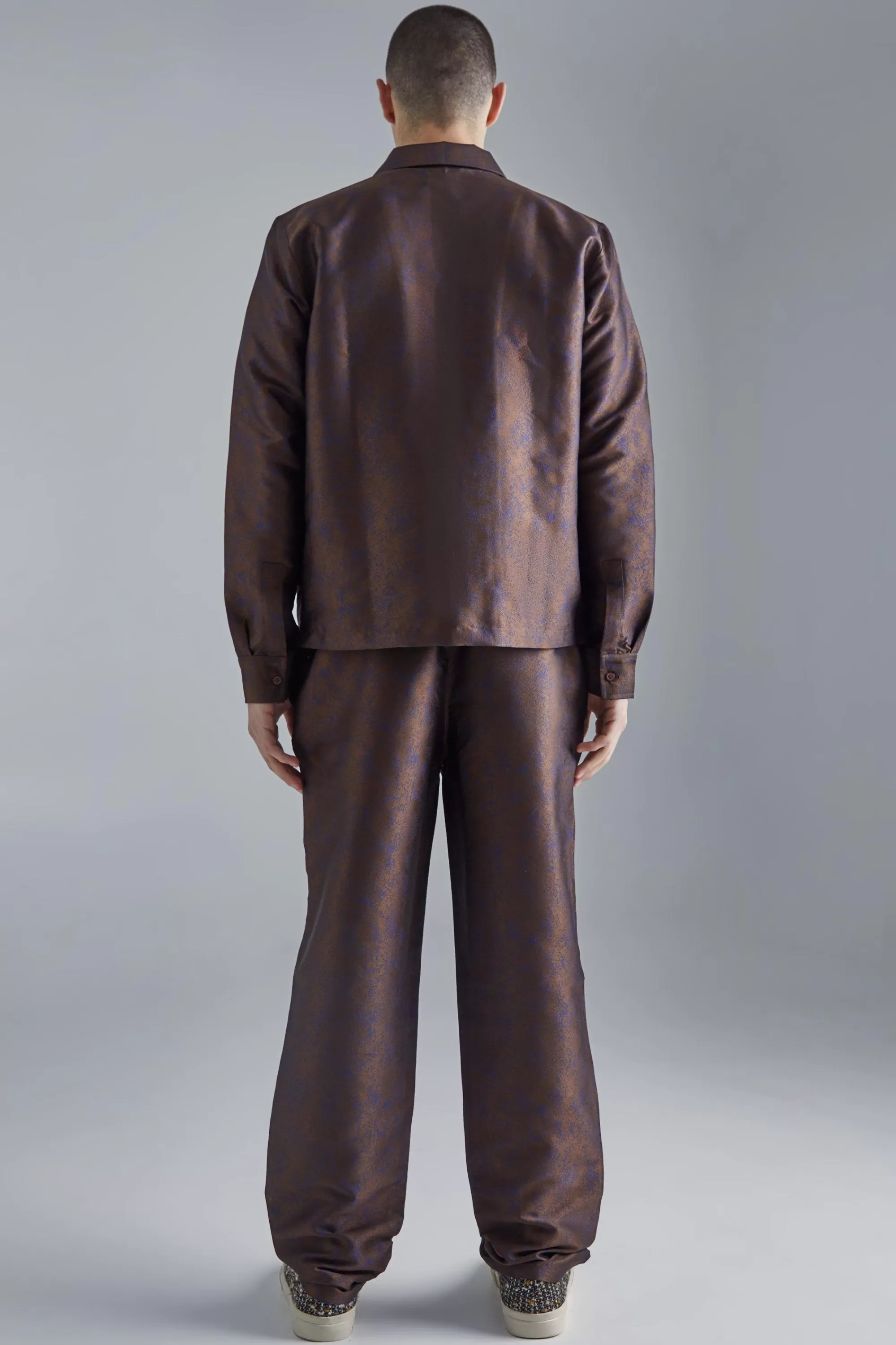 boohooMAN Marl Fabric Interest Smart Set | UK
