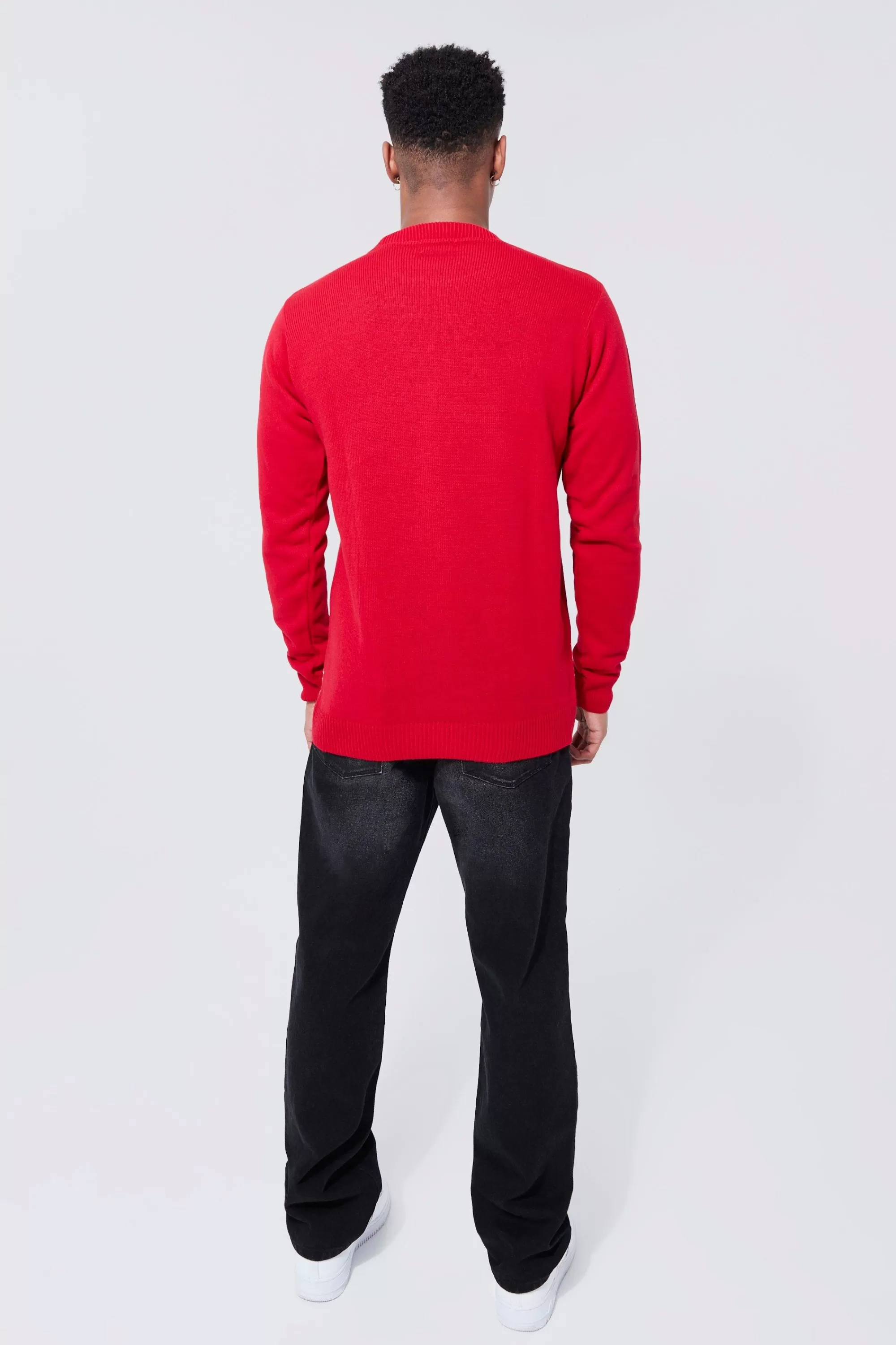 boohooMAN Merry Chrismyass Christmas Jumper | UK
