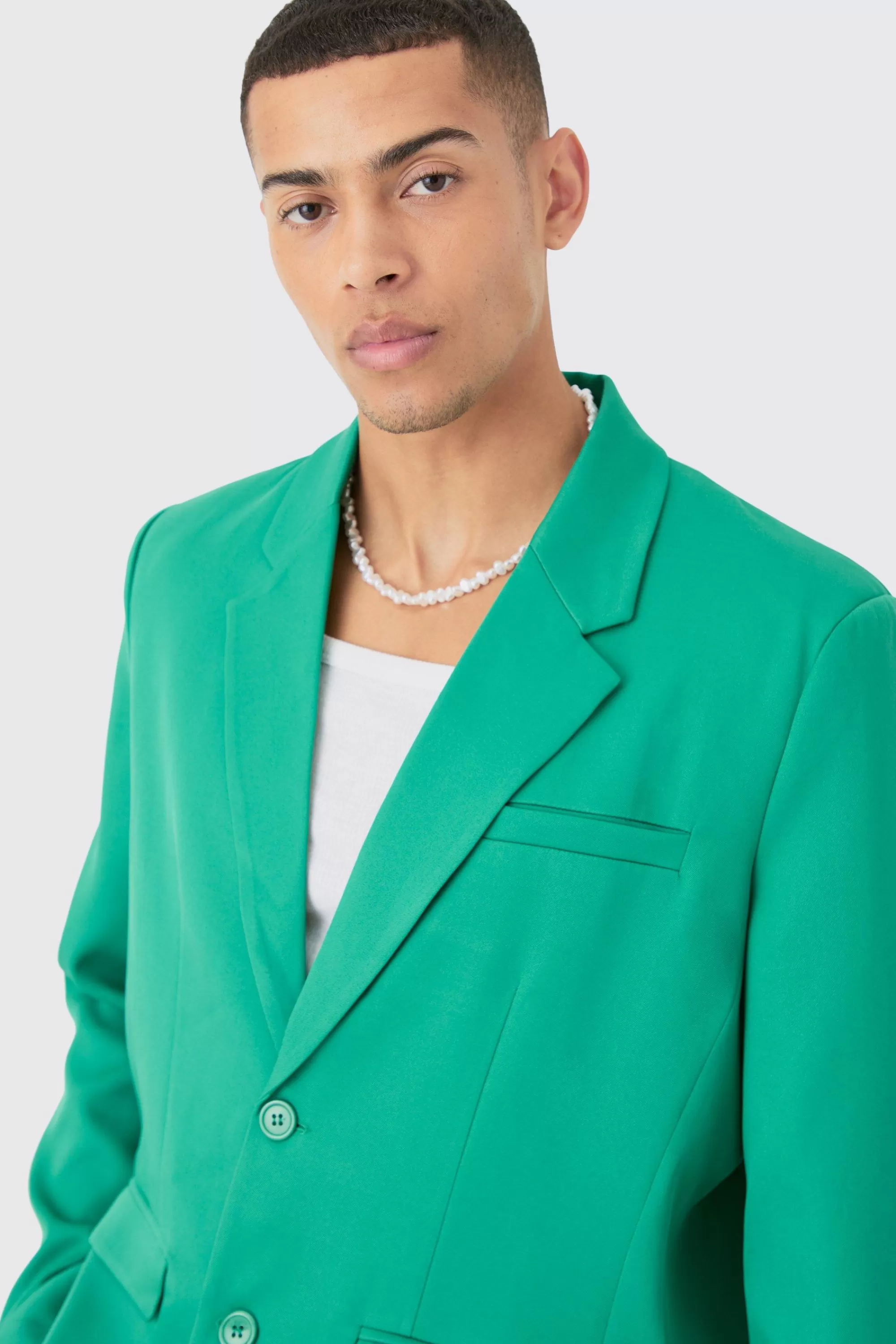 boohooMAN Mix & Match Oversized Single Breasted Blazer | UK