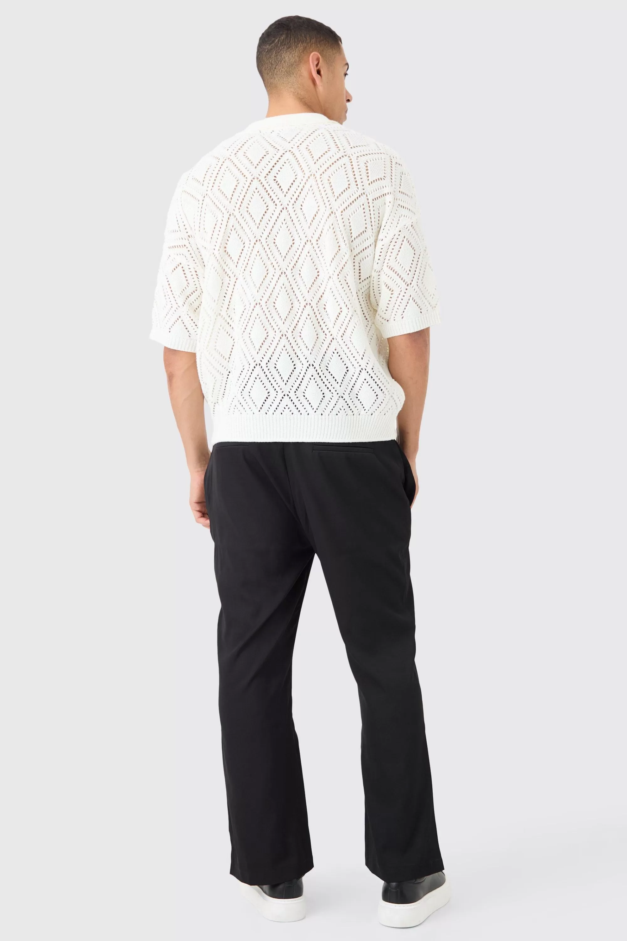 boohooMAN Mix & Match Tailored Flared Trousers | UK
