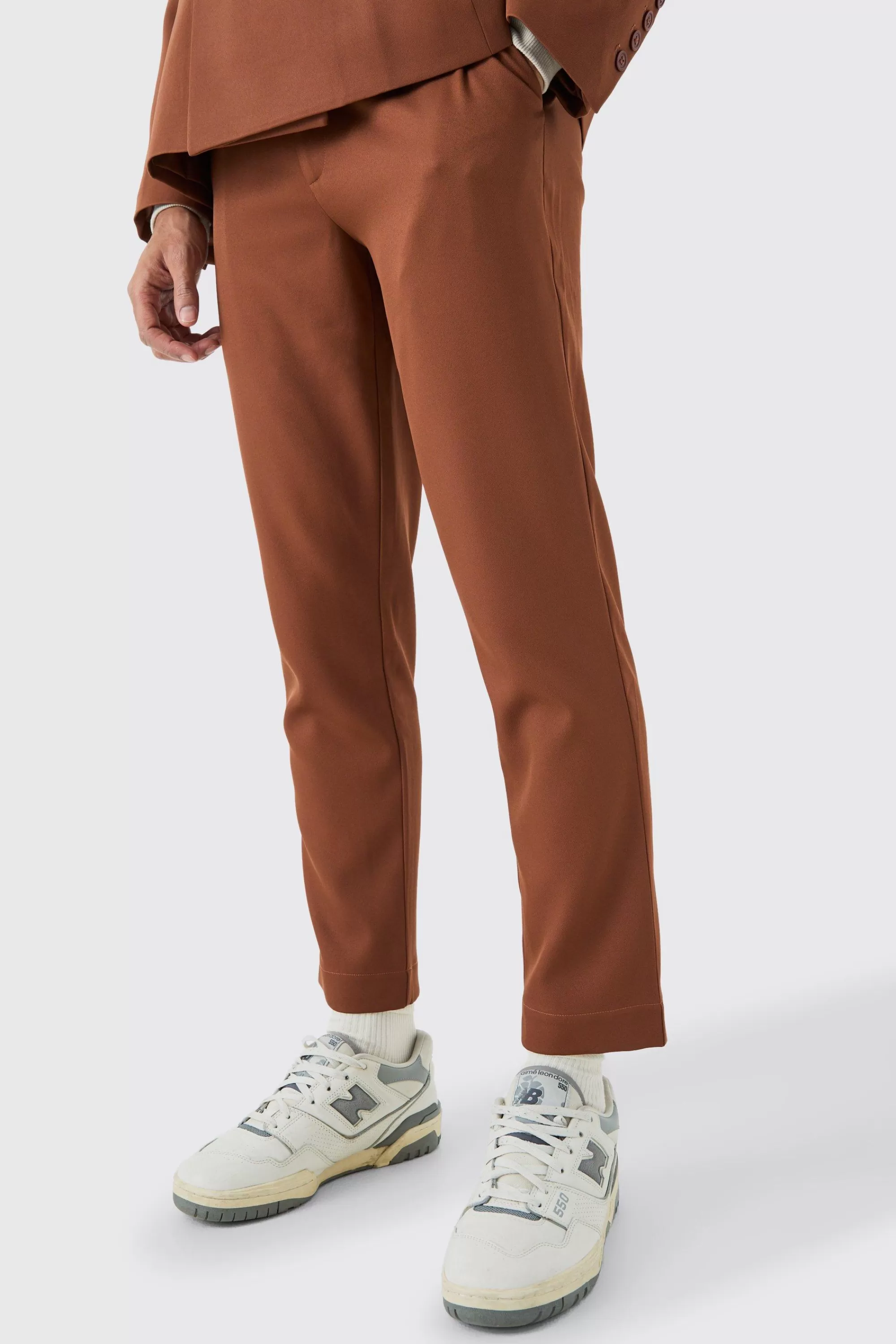 boohooMAN Mix & Match Tailored Slim Cropped Trousers | UK