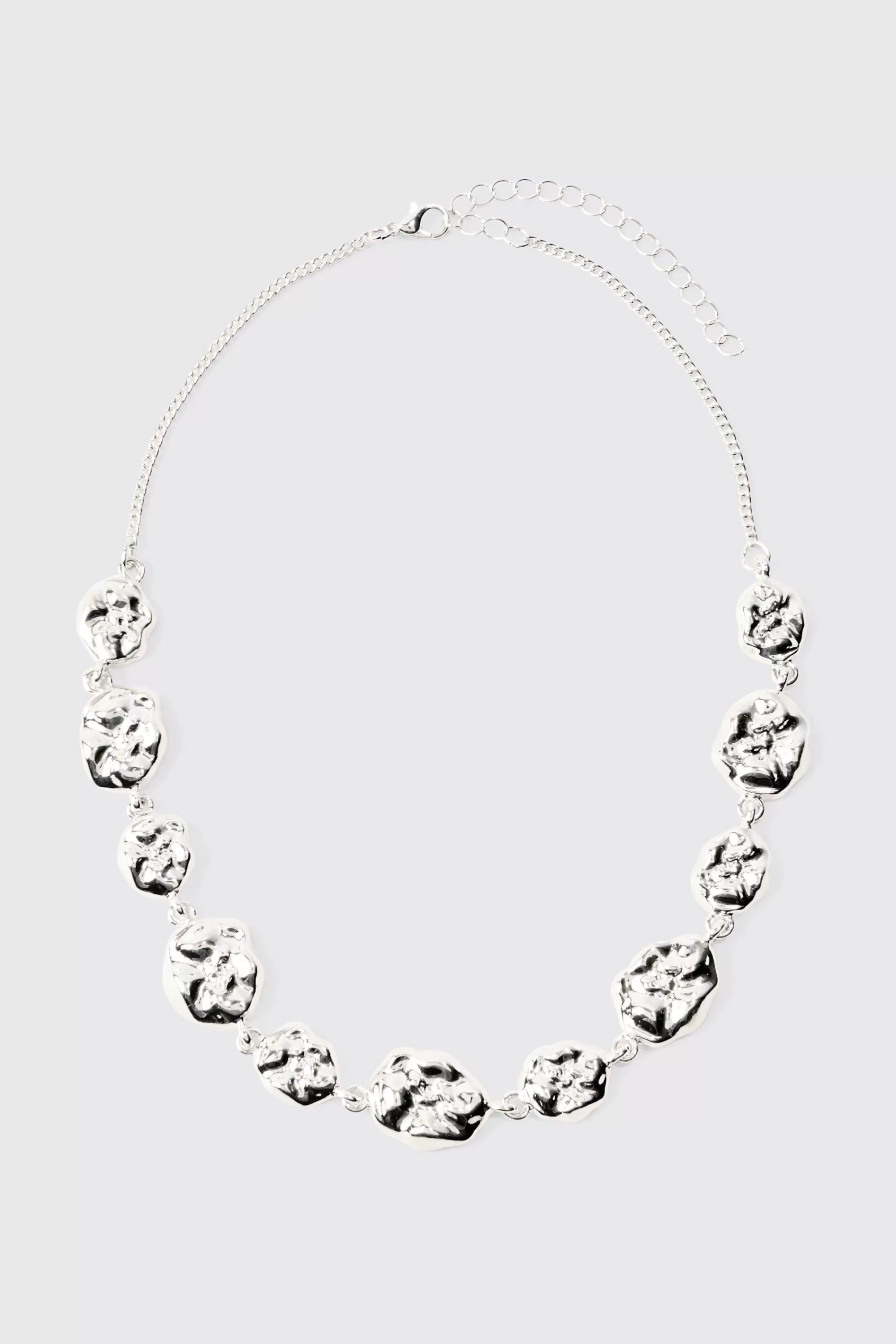 boohooMAN Molten Effect Chunky Necklace In | UK