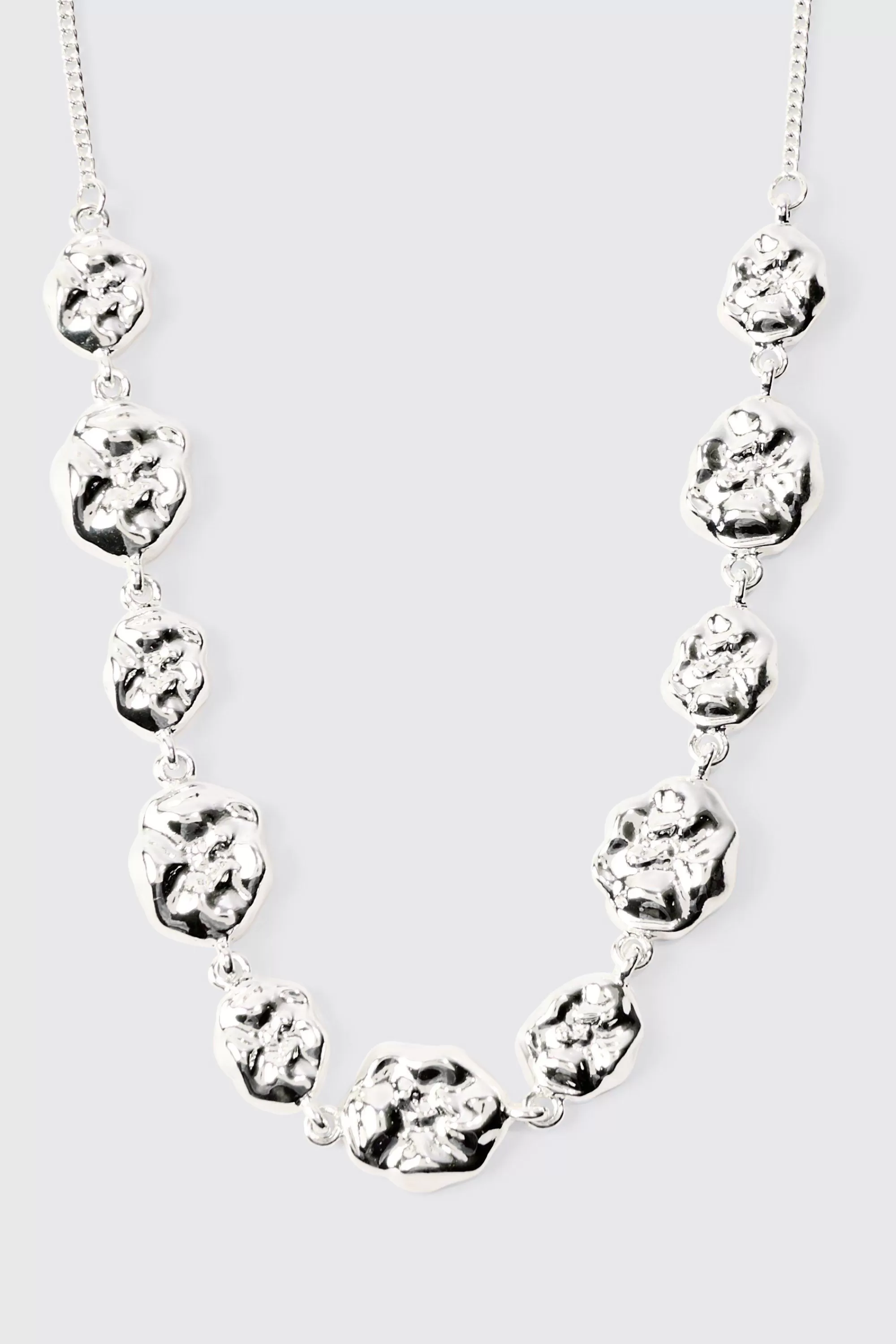 boohooMAN Molten Effect Chunky Necklace In | UK