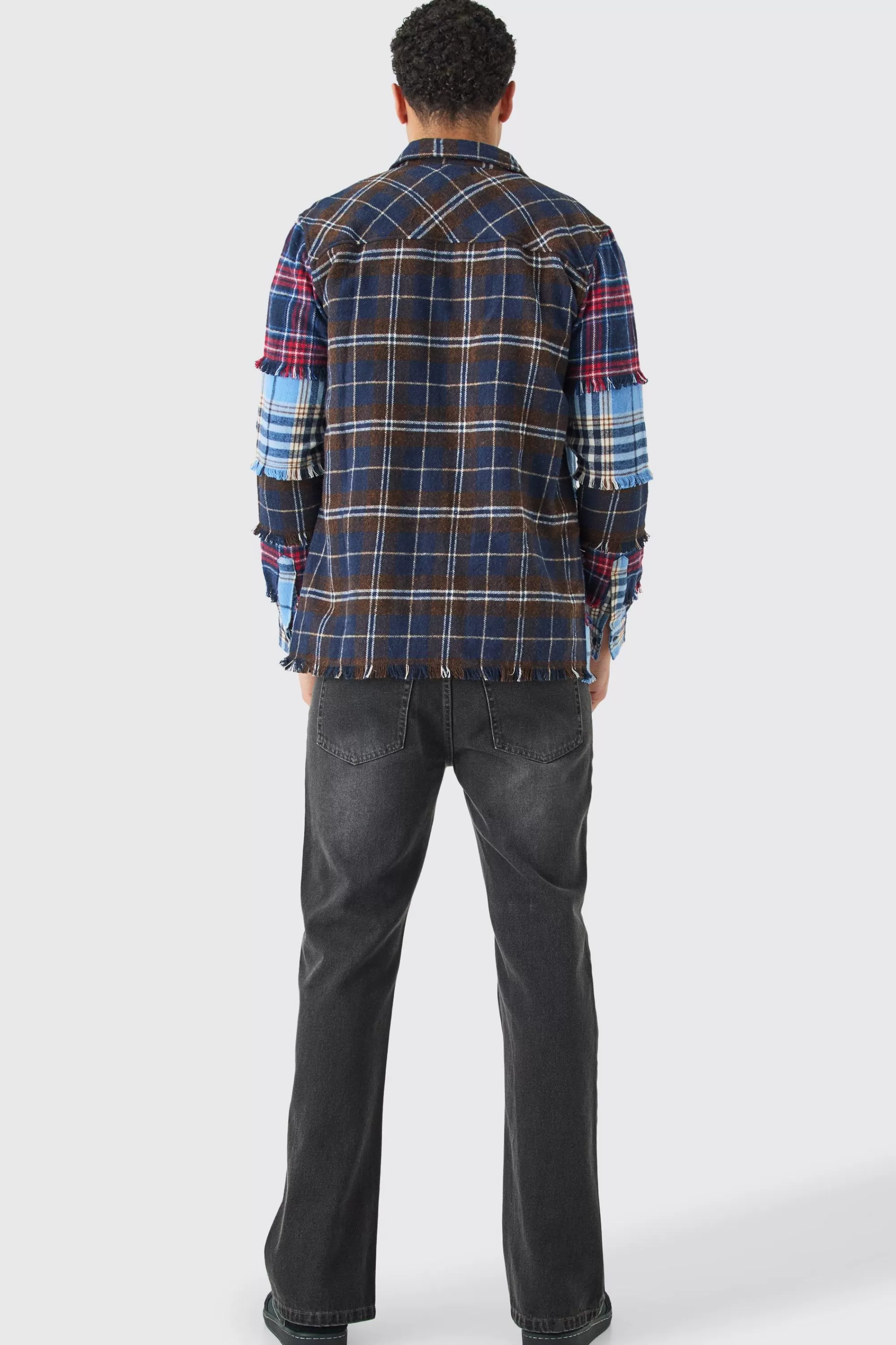 boohooMAN Multi 4 Stripe Check Shirt | UK