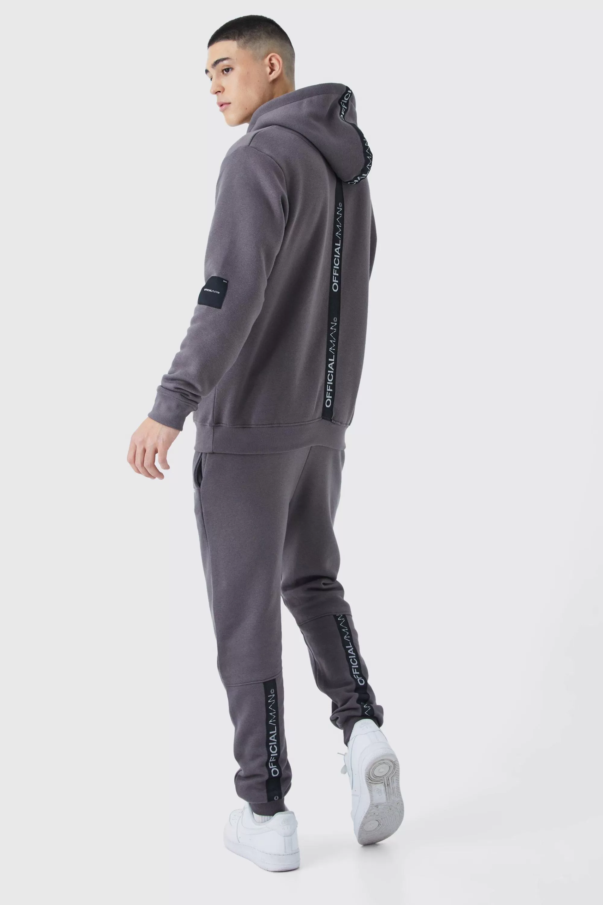 boohooMAN Official Man Tape Hooded Tracksuit | UK