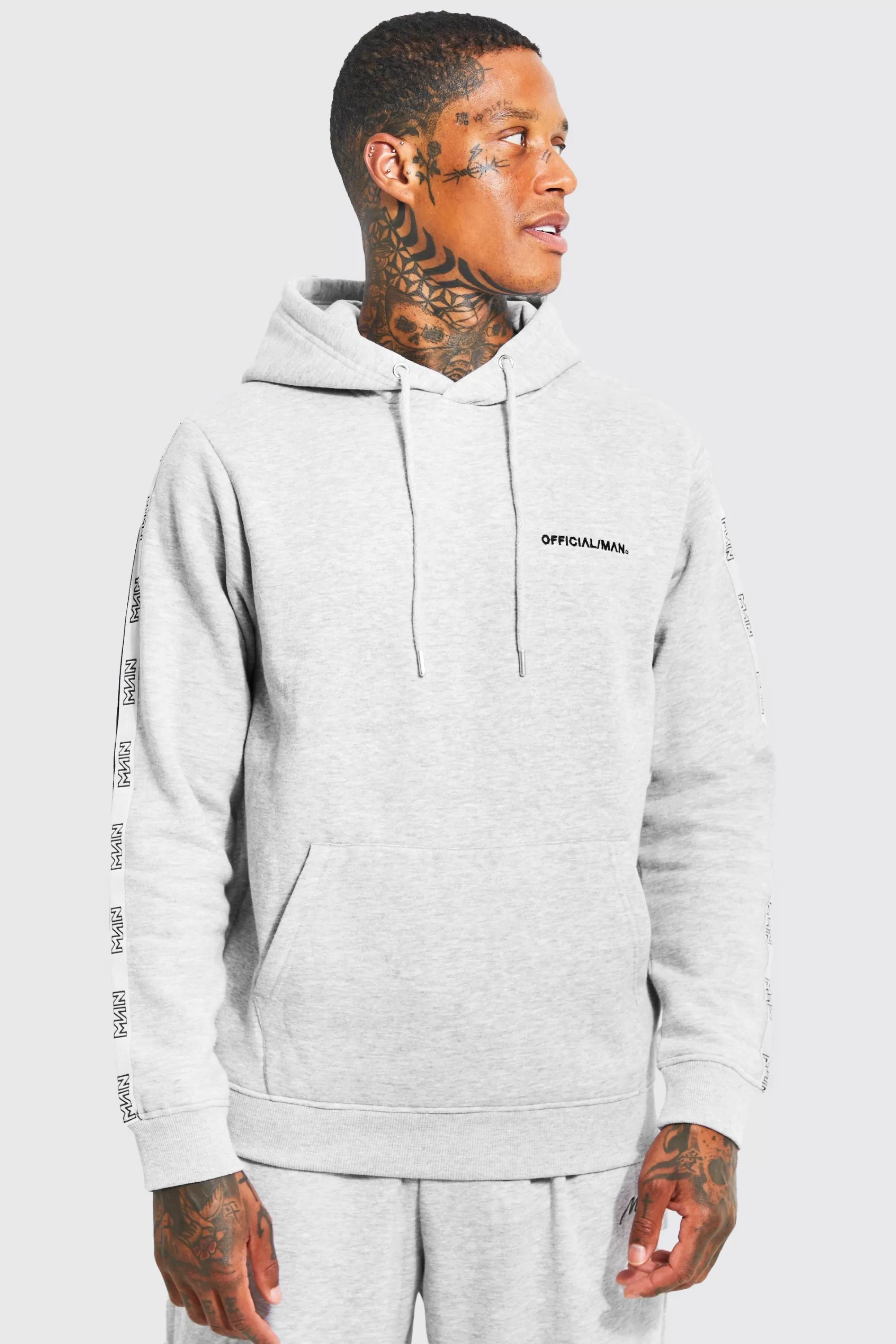 boohooMAN Official Man Tape Hoodie | UK
