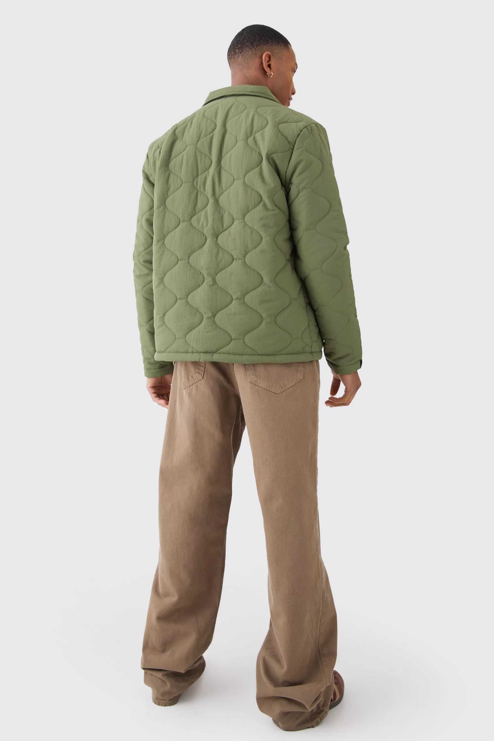 boohooMAN Onion Quilted Collared Jacket | UK