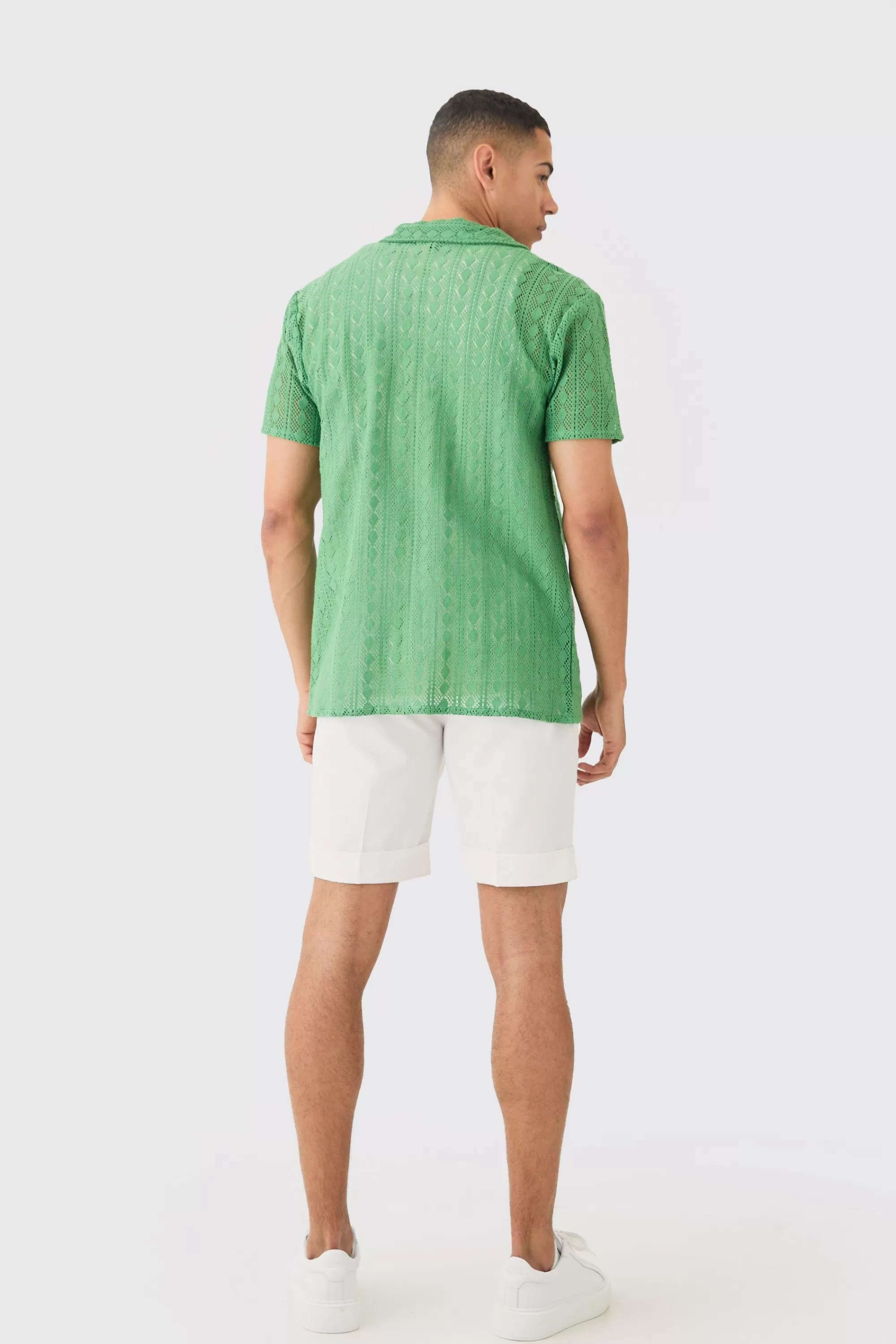 boohooMAN Open Stitch Diamond Shirt | UK